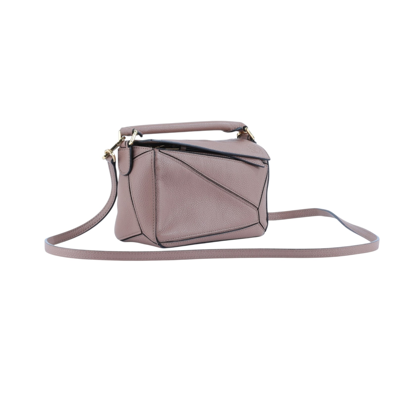 羅意威 LOEWE Small Puzzle bag 斜背包 A510S21X67 DARK BLUSH MINI PUZZLE 防塵袋/背帶