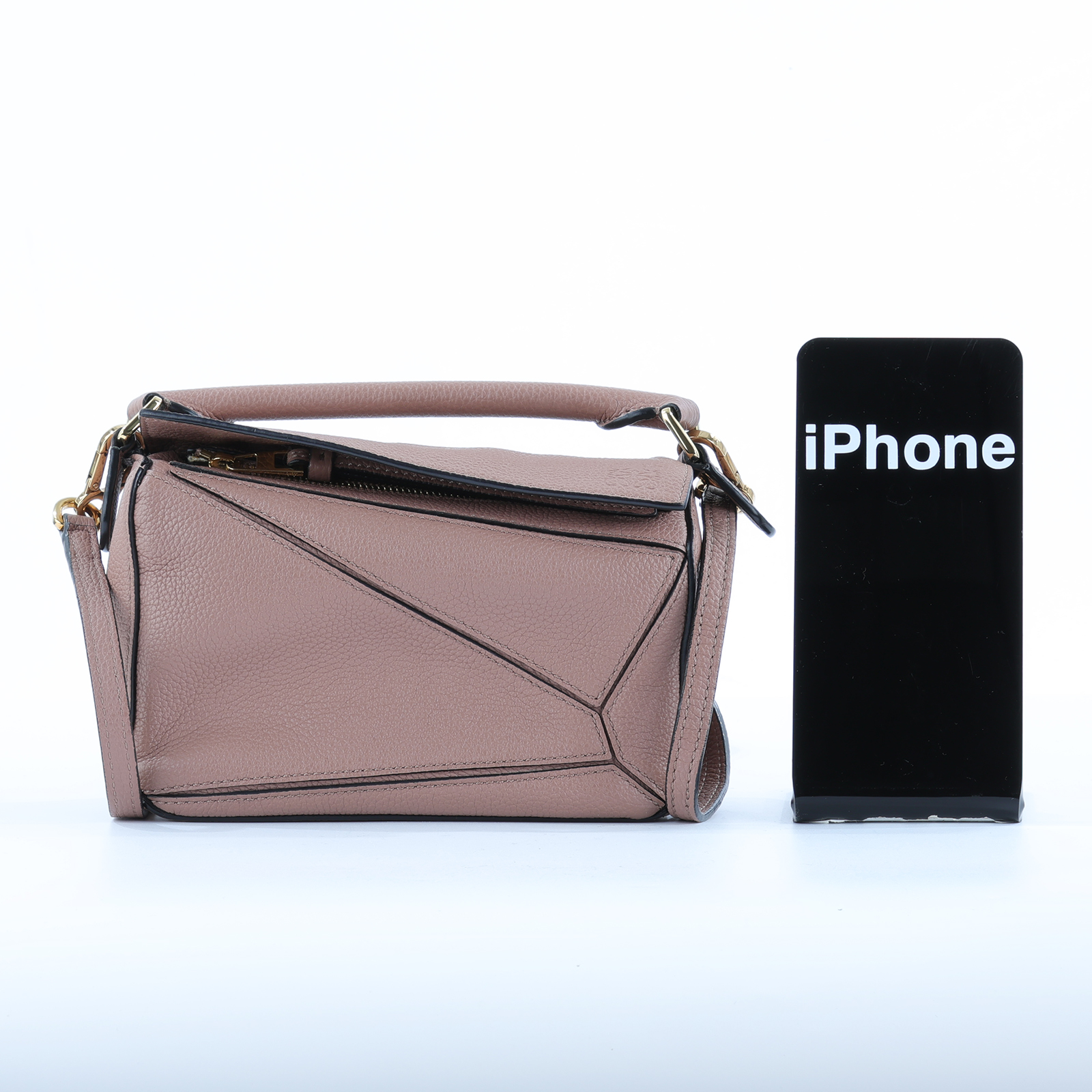 羅意威 LOEWE Small Puzzle bag 斜背包 A510S21X67 DARK BLUSH MINI PUZZLE 防塵袋/背帶