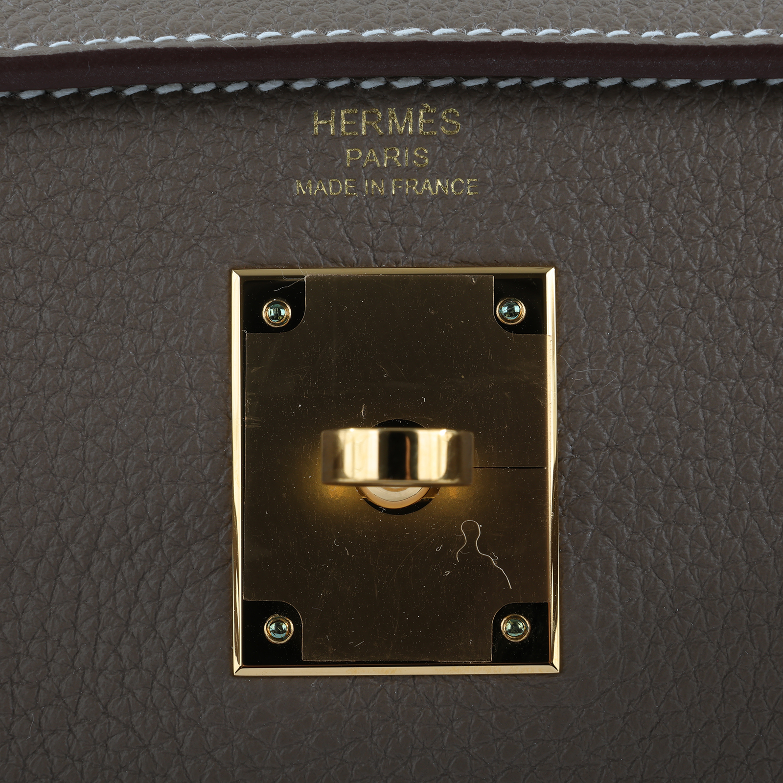 愛馬仕 Hermes Kelly Bag 凱莉包 28 金色五金 大象灰 H027630CC18 /U刻  原廠盒子/防塵袋/背帶/鎖組/雨衣