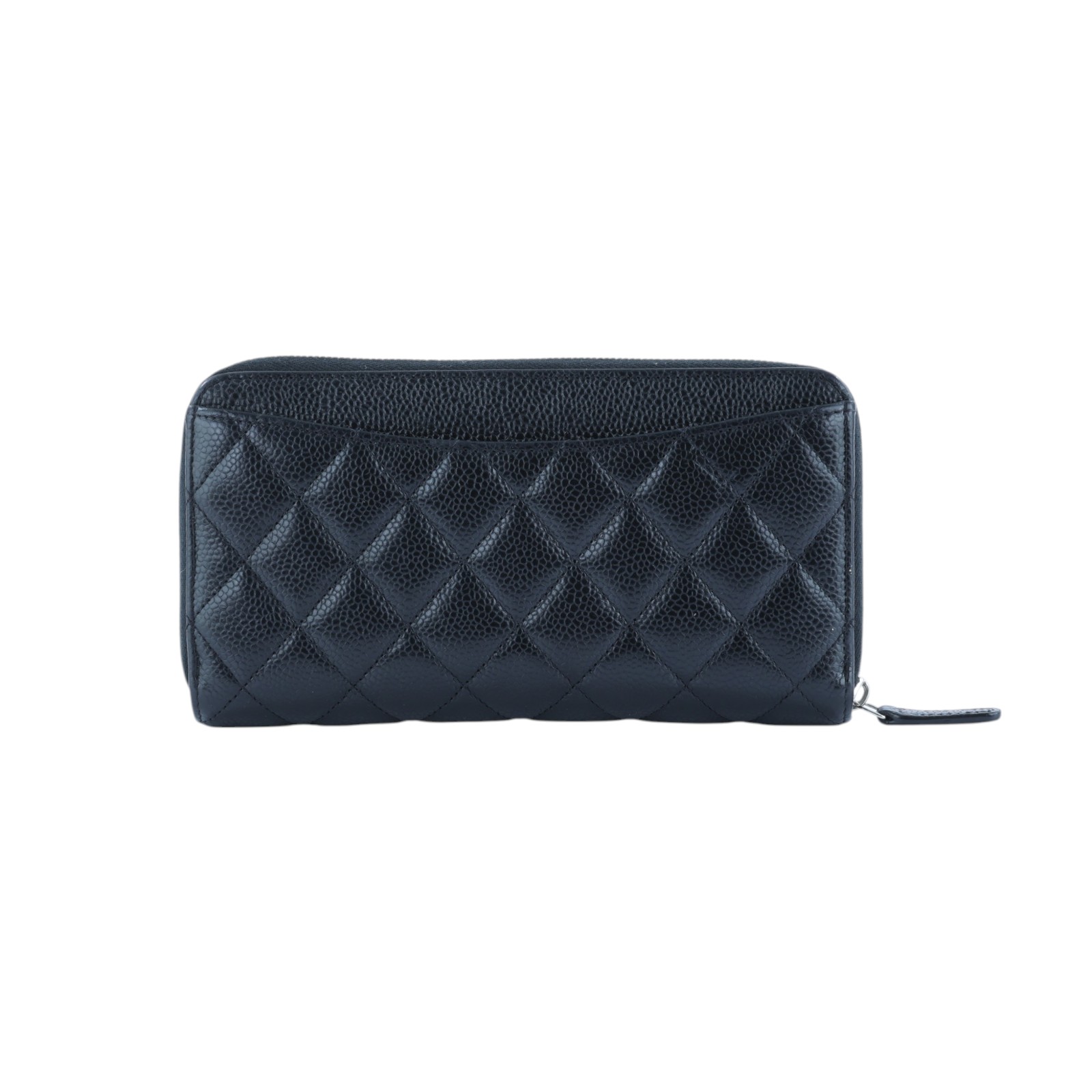 香奈兒 CHANEL CC LOGO 經典拉鍊長夾 粒紋小牛皮 AP0242 晶片款 黑荔枝拉鍊長夾 無附屬品