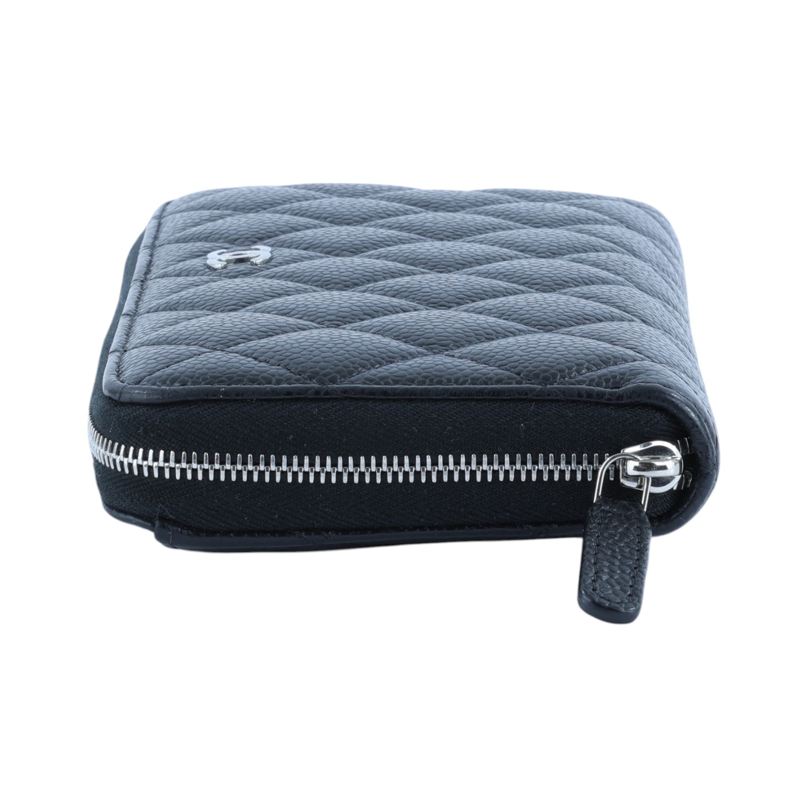 香奈兒 CHANEL CC LOGO 經典拉鍊長夾 粒紋小牛皮 AP0242 晶片款 黑荔枝拉鍊長夾 無附屬品