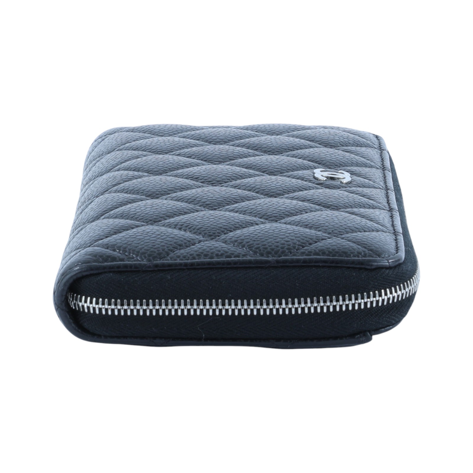 香奈兒 CHANEL CC LOGO 經典拉鍊長夾 粒紋小牛皮 AP0242 晶片款 黑荔枝拉鍊長夾 無附屬品