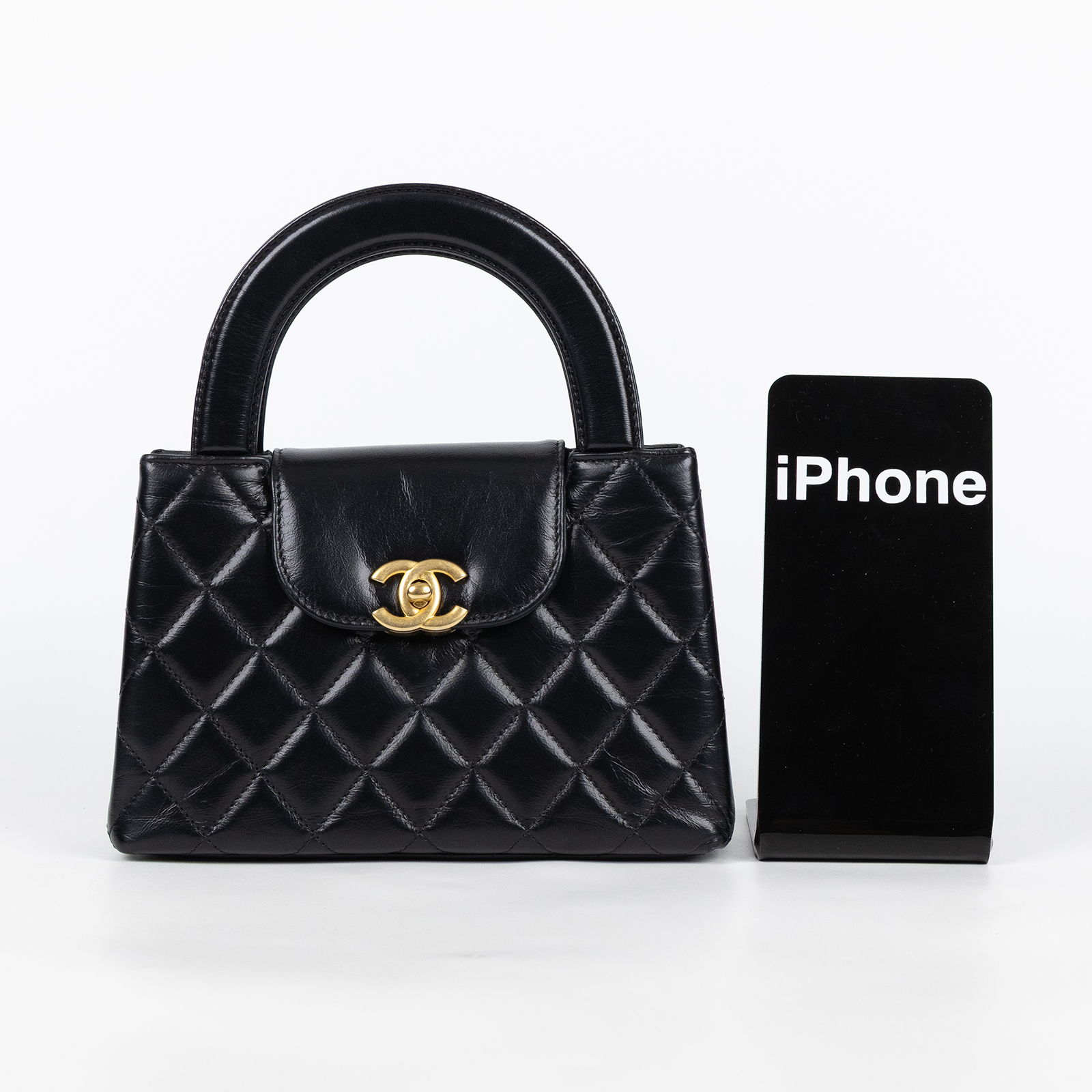 香奈兒 CHANEL Kelly Nano 手提 斜背包 AS4416 晶片款 黑金羊KELLY NANO 防塵袋