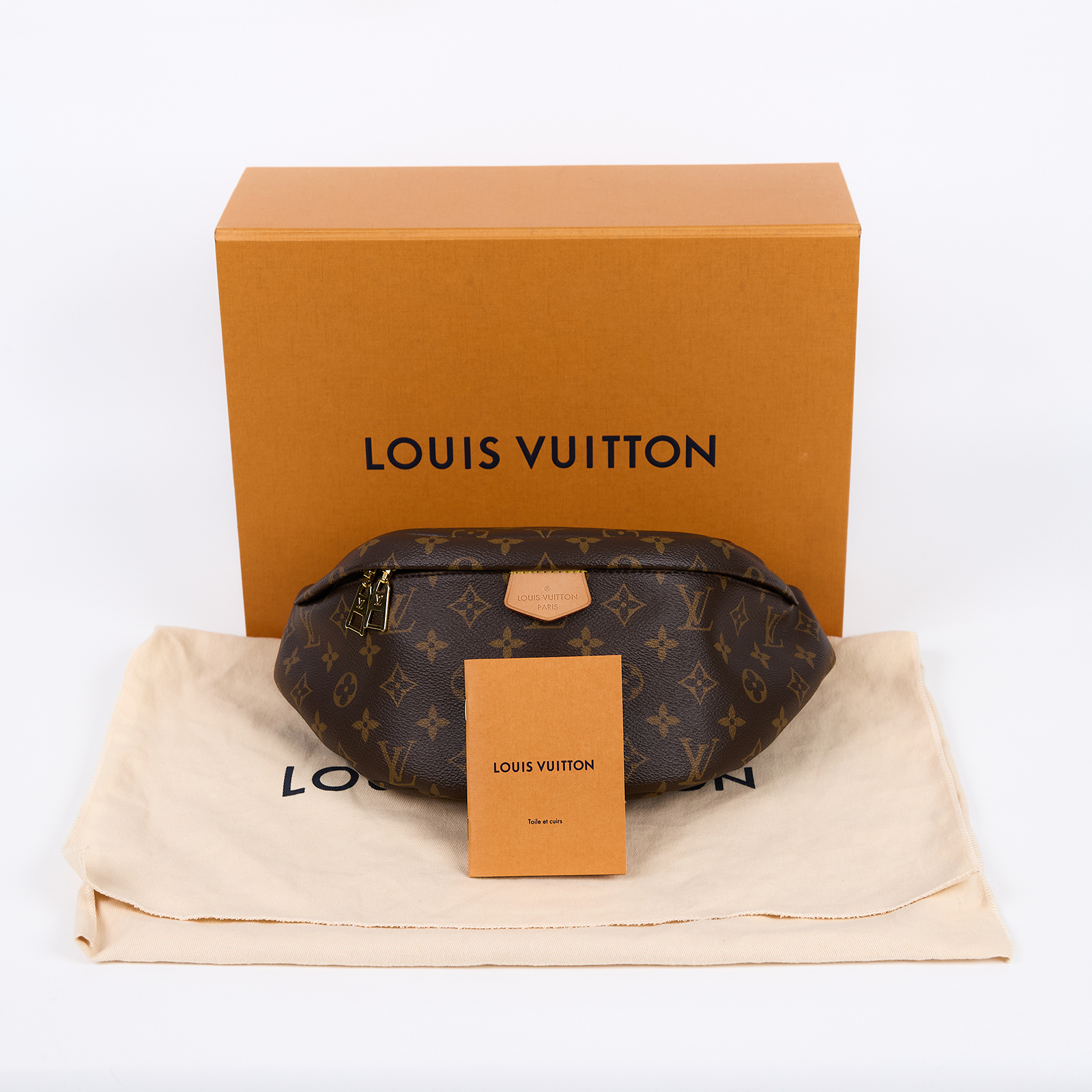 路易威登 LOUIS VUITTON Bumbag 經典帆布 腰包 斜跨包 M43644 原花腰包 防塵袋/原廠盒子