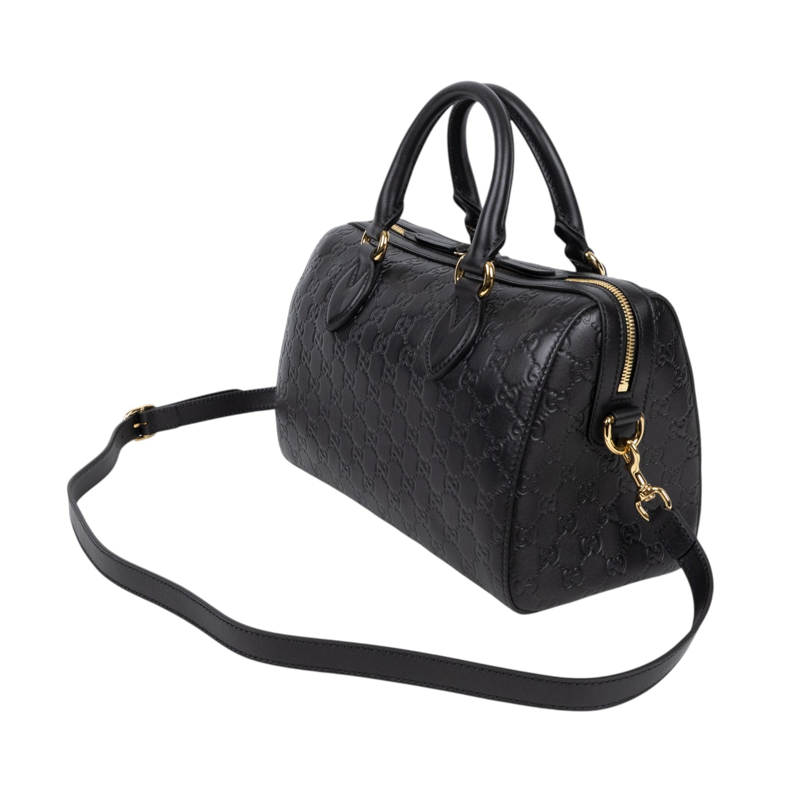 古馳 GUCCI Signature 手提包 肩背包 斜背包 旅行袋 453573 DMT1G 黑G紋波士頓包 防塵袋/背帶