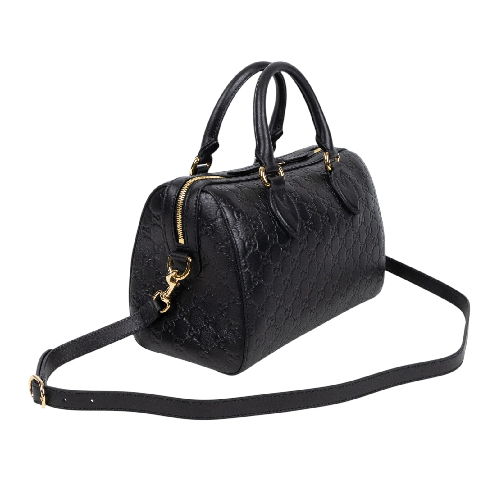 古馳 GUCCI Signature 手提包 肩背包 斜背包 旅行袋 453573 DMT1G 黑G紋波士頓包 防塵袋/背帶