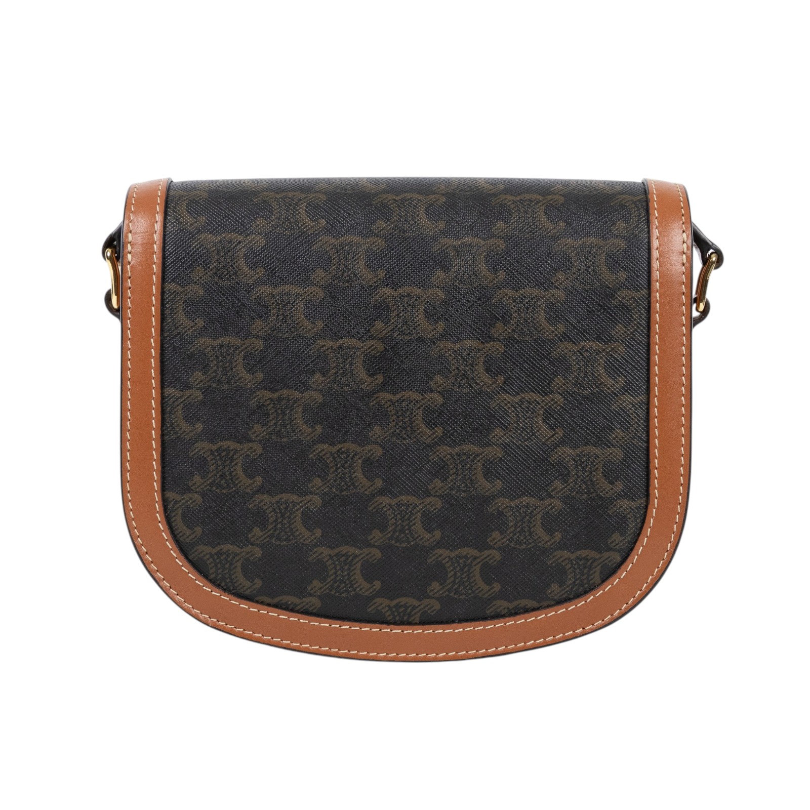 思琳 CELINE 標誌印花 牛皮革 Besace Clea 斜背 肩背 馬鞍包 110962BZ4 原花Teen Besace 無附屬品