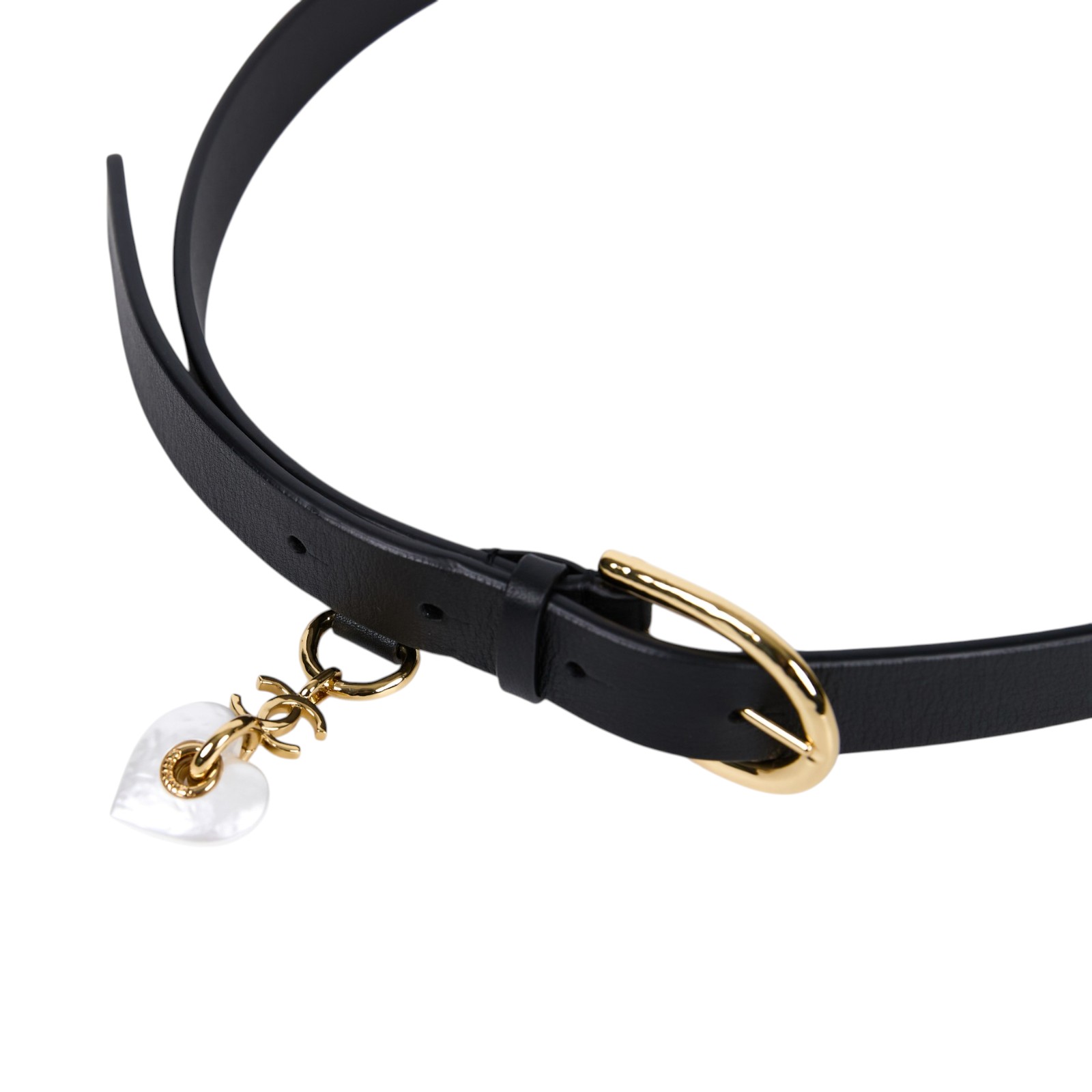 香奈兒 CHANEL 皮帶  黑金愛心皮帶 原廠盒子/防塵袋