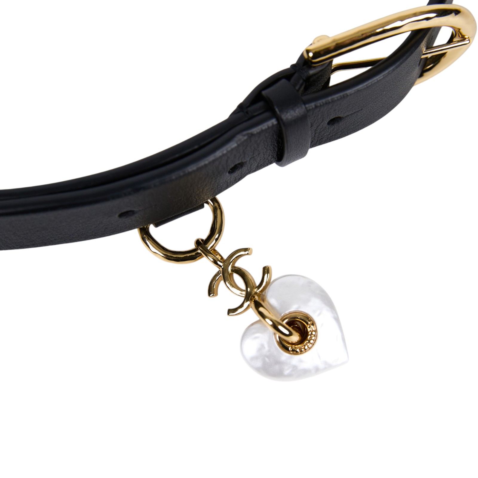 香奈兒 CHANEL 皮帶  黑金愛心皮帶 原廠盒子/防塵袋