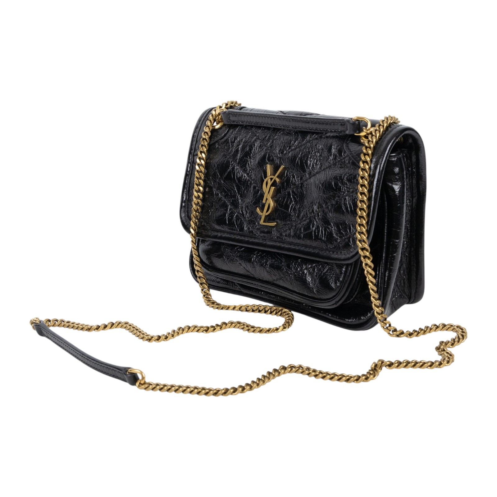 聖羅蘭 YSL SAINT LAURENT Niki 復古皮革 迷你 手袋 肩背包 8460870EN07 黑迷你復古NIKI肩背包 無附屬品