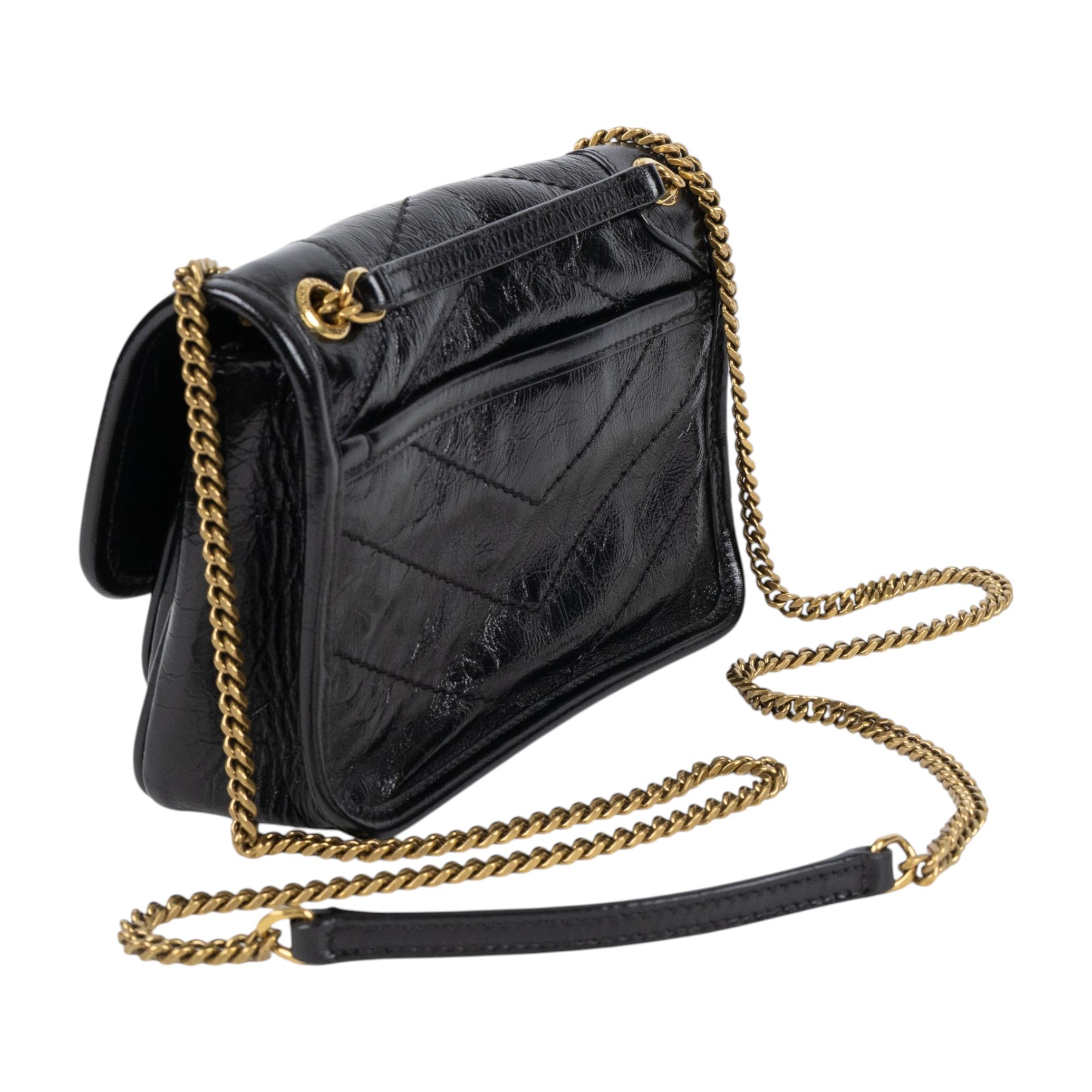 聖羅蘭 YSL SAINT LAURENT Niki 復古皮革 迷你 手袋 肩背包 8460870EN07 黑迷你復古NIKI肩背包 無附屬品