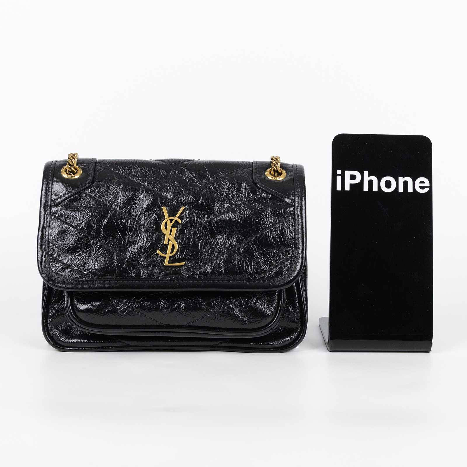 聖羅蘭 YSL SAINT LAURENT Niki 復古皮革 迷你 手袋 肩背包 8460870EN07 黑迷你復古NIKI肩背包 無附屬品