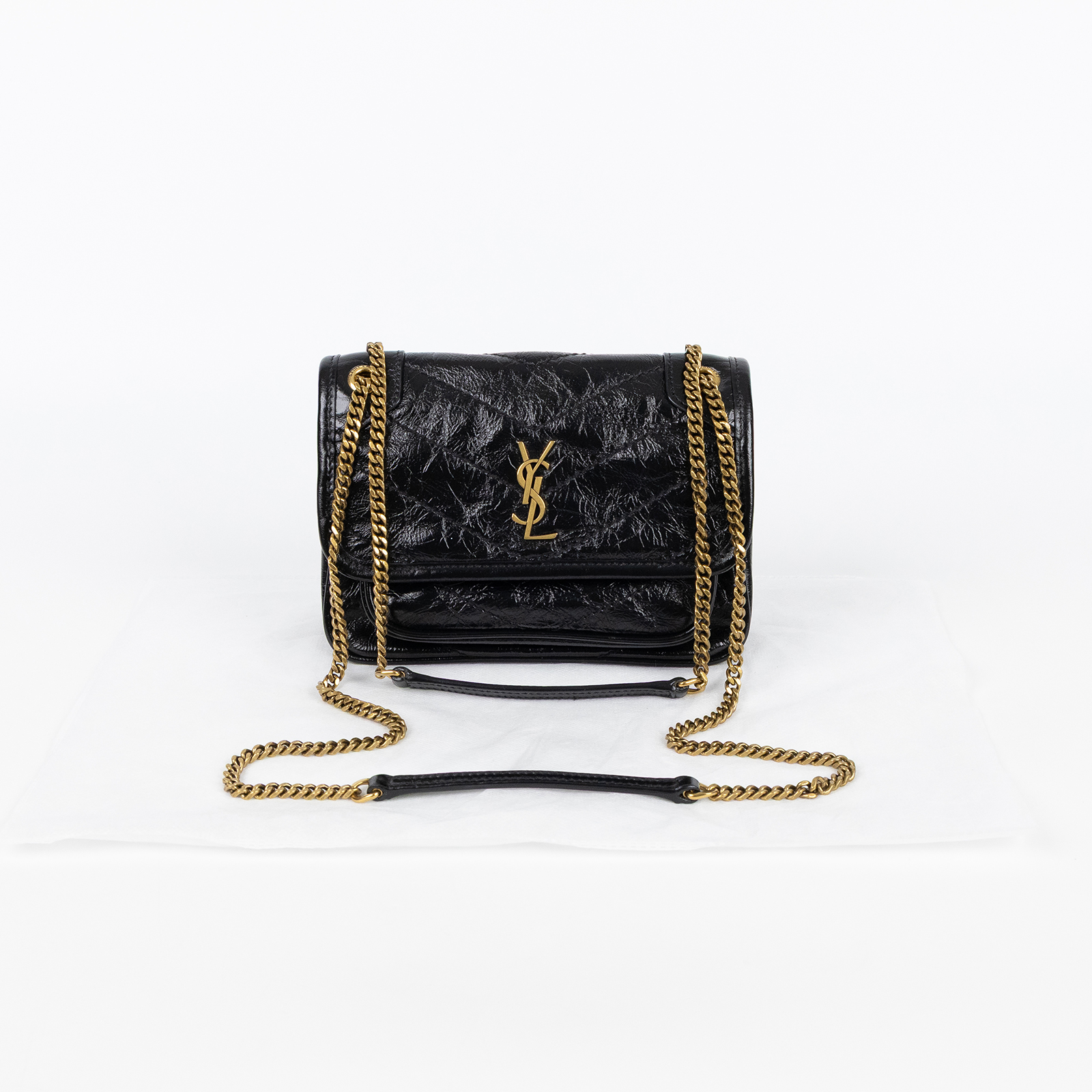 聖羅蘭 YSL SAINT LAURENT Niki 復古皮革 迷你 手袋 肩背包 8460870EN07 黑迷你復古NIKI肩背包 無附屬品