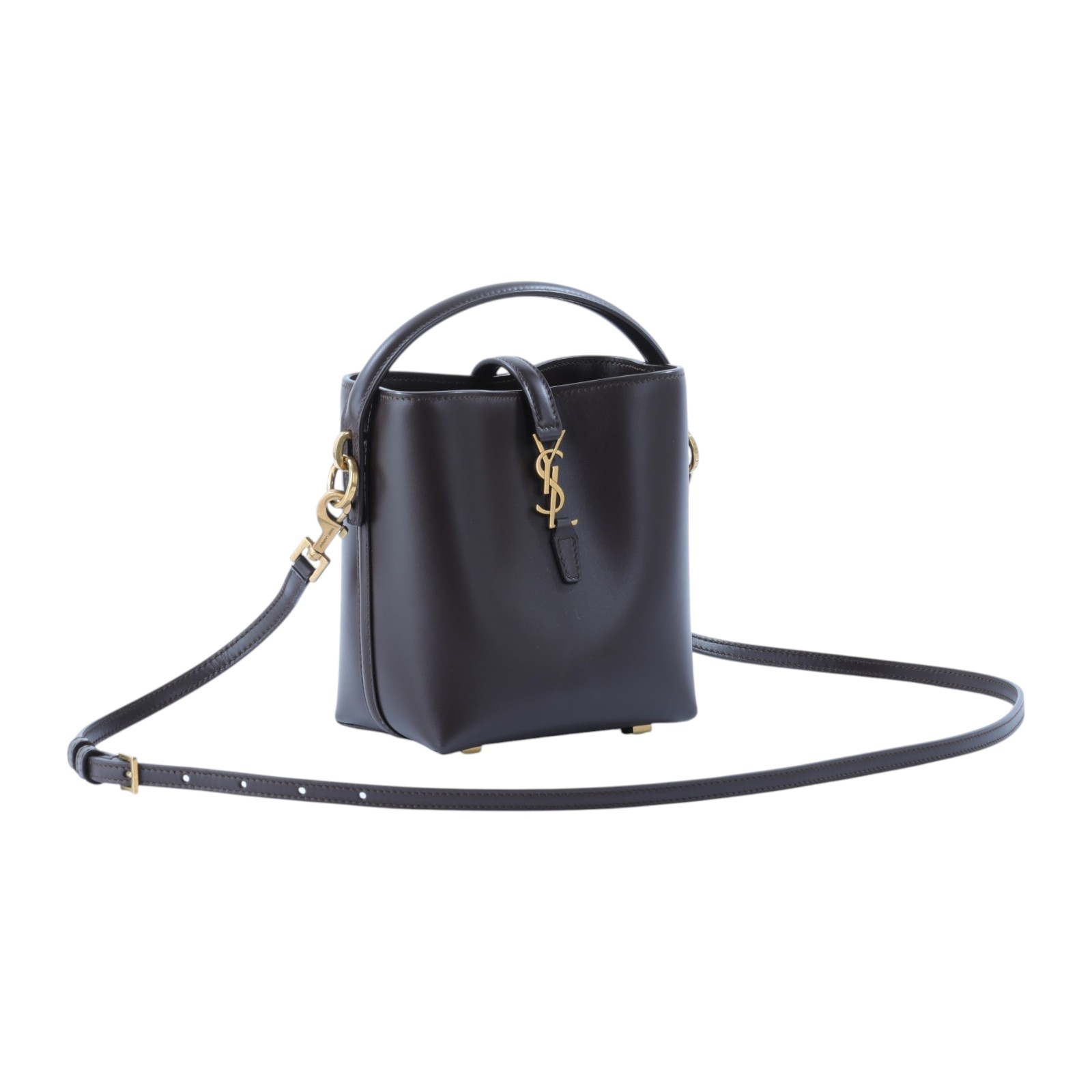 聖羅蘭 YSL SAINT LAURENT le 37 亮面皮革 迷你手袋 7658702R20W 暗紅LE 5 À 7 MINI 防塵袋