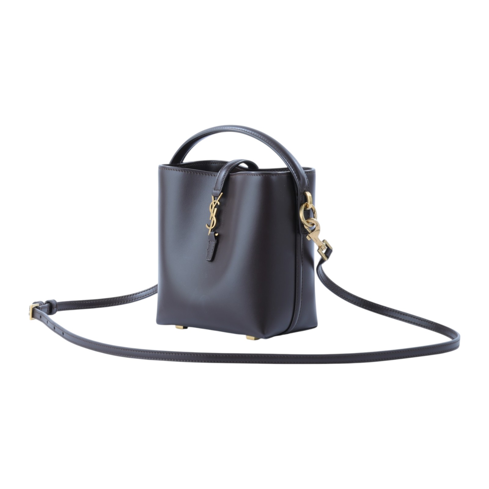 聖羅蘭 YSL SAINT LAURENT le 37 亮面皮革 迷你手袋 7658702R20W 暗紅LE 5 À 7 MINI 防塵袋