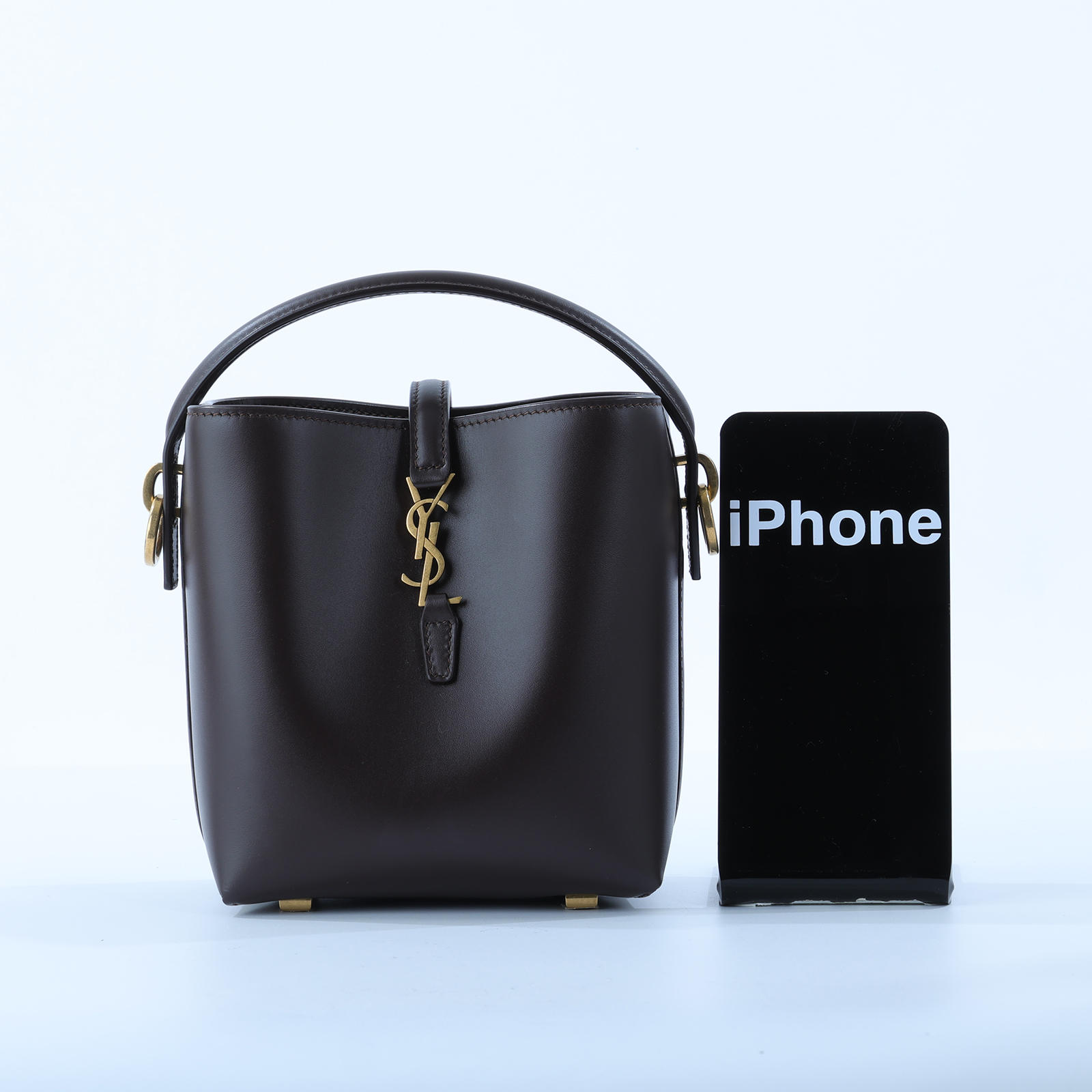 聖羅蘭 YSL SAINT LAURENT le 37 亮面皮革 迷你手袋 7658702R20W 暗紅LE 5 À 7 MINI 防塵袋