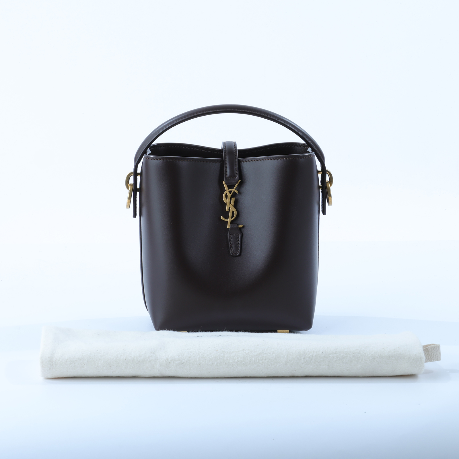 聖羅蘭 YSL SAINT LAURENT le 37 亮面皮革 迷你手袋 7658702R20W 暗紅LE 5 À 7 MINI 防塵袋