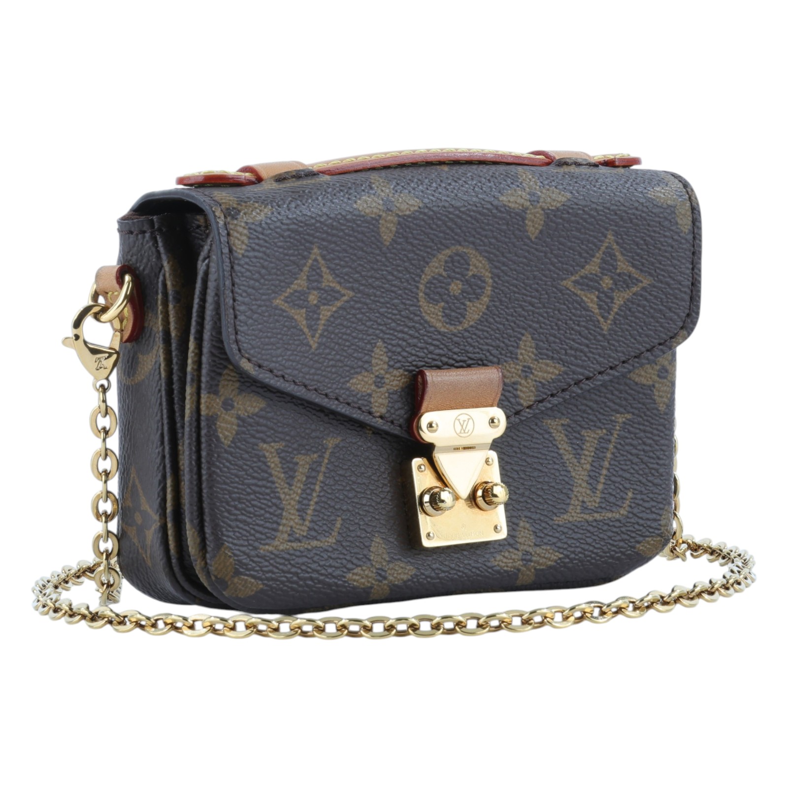 路易威登 LOUIS VUITTON Micro Métis 斜背 鍊帶 郵差包 M81267 晶片款 原花MICRO MÉTIS迷你郵差包 原廠盒子/防塵袋