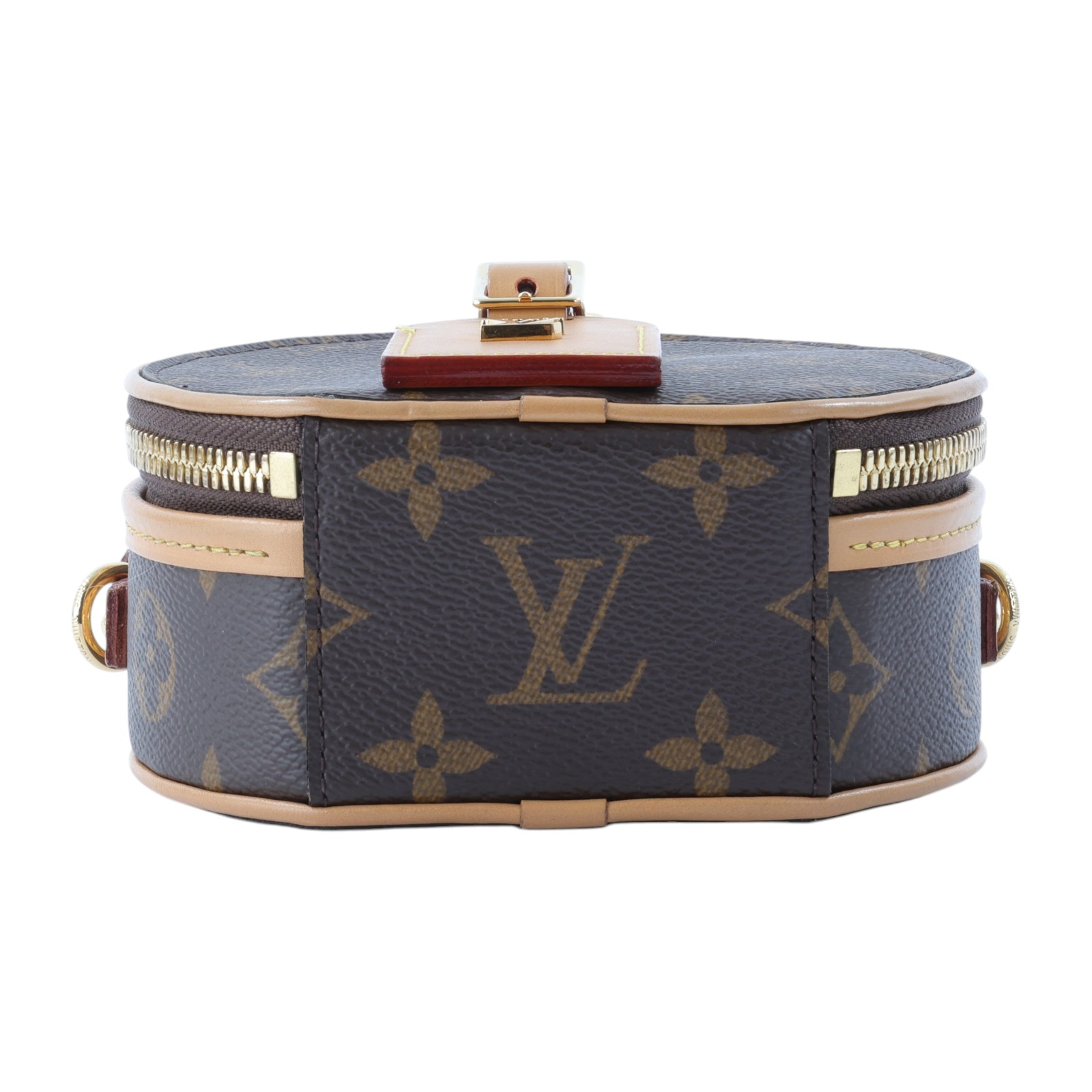 路易威登 LOUIS VUITTON Mini Boîte Chapeau 圓餅盒 經典原花 拼色 單肩 斜挎包 M44699 晶片款  防塵袋/背帶