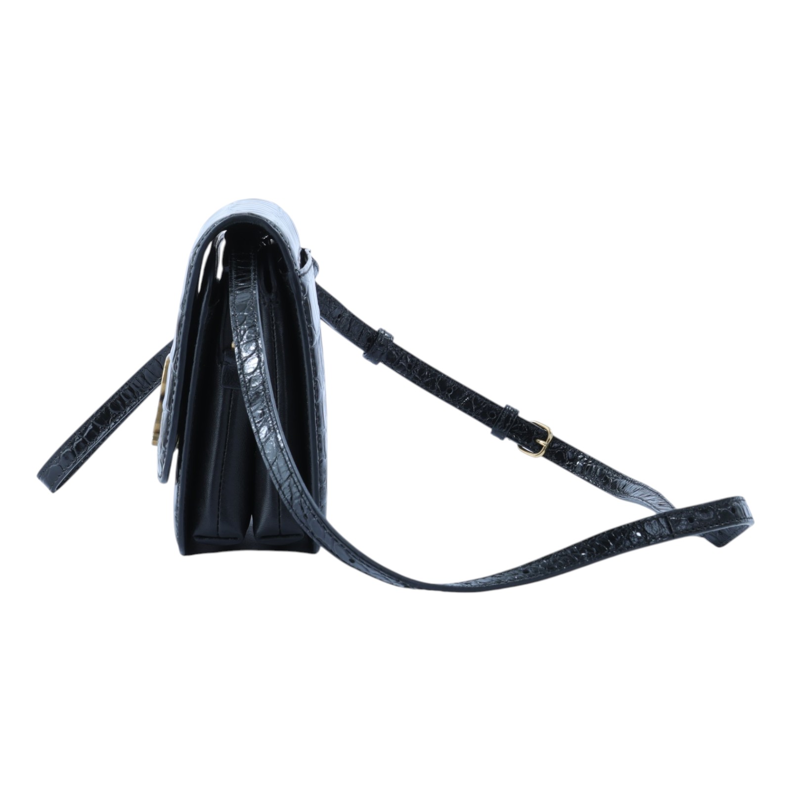 巴黎世家 BALENCIAGA Embossed Croc B Bag 小型 肩背包 5928981LR7M 黑壓紋B字 BAG 無附屬品