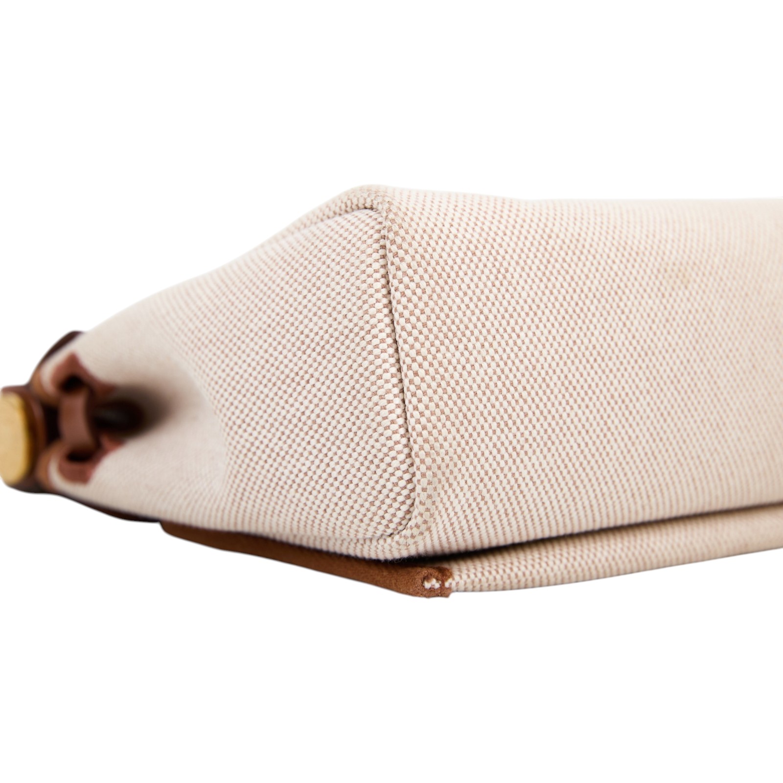 愛馬仕 Hermes Herbag Zip 20 金色五金 棕色 米色 H085414CCAA W刻  米白帆布HERBAG20 原廠盒子/防塵袋/購買證明