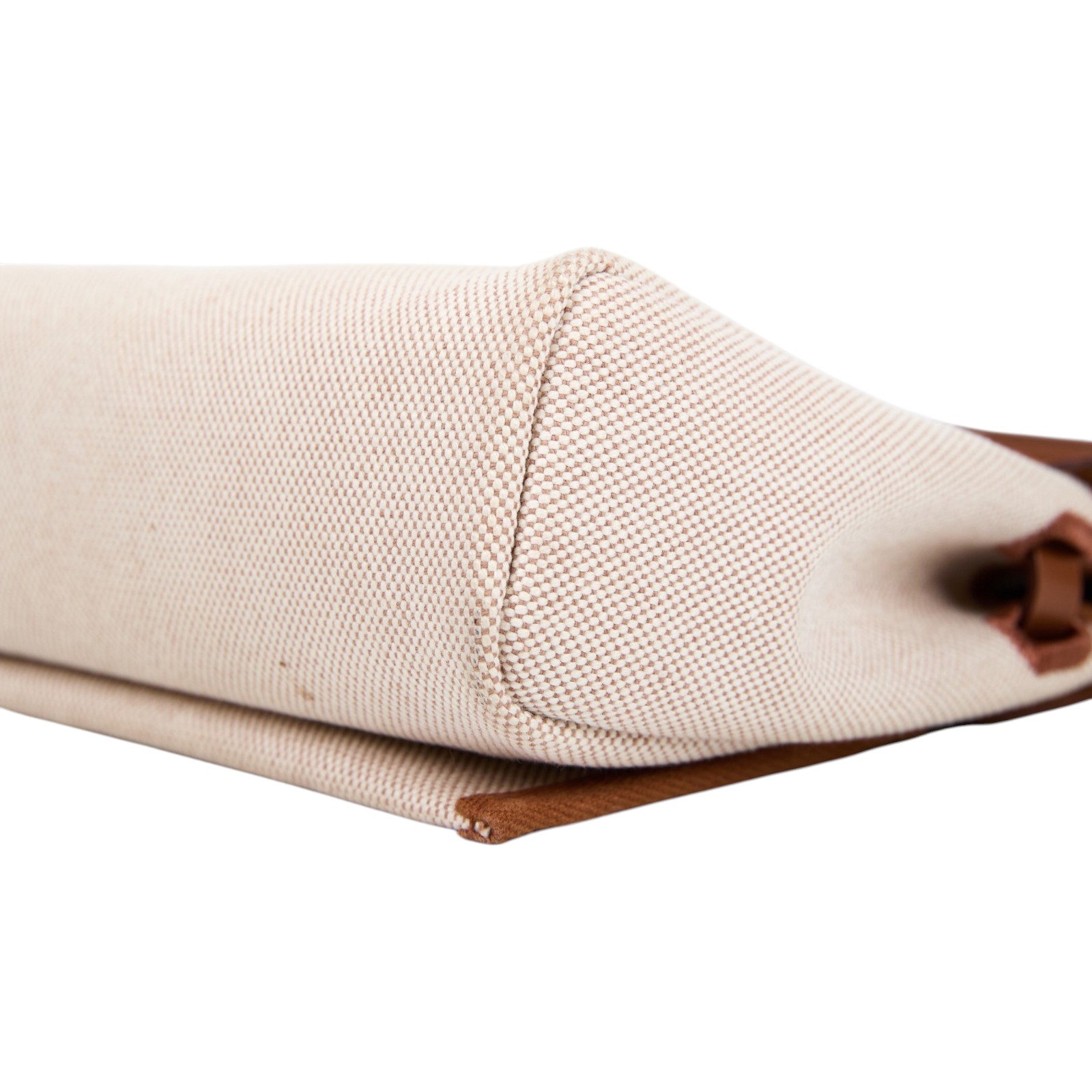 愛馬仕 Hermes Herbag Zip 20 金色五金 棕色 米色 H085414CCAA W刻  米白帆布HERBAG20 原廠盒子/防塵袋/購買證明