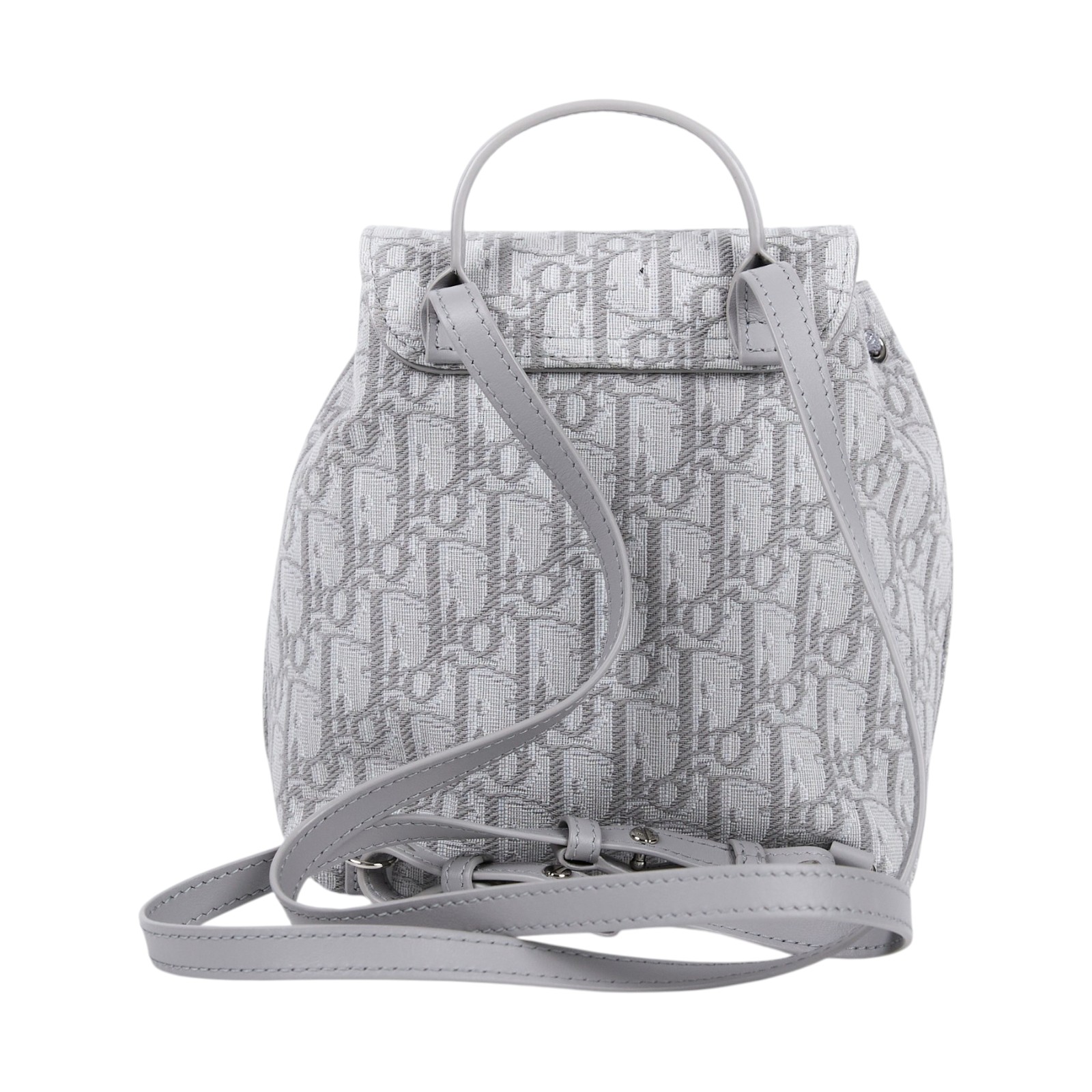 迪奧 CHRISTIAN DIOR Oblique Jacquard 後背包 雙肩包 M1536PBTZ 灰緹花後背BABY系列 無附屬品