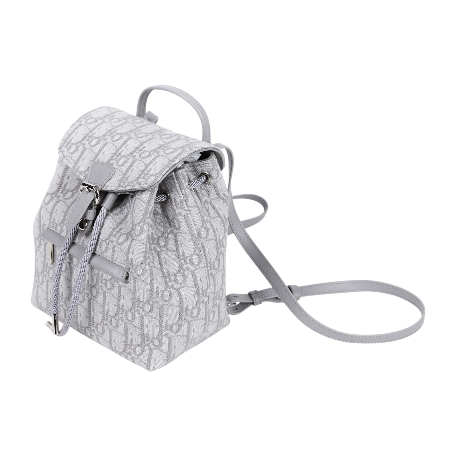 迪奧 CHRISTIAN DIOR Oblique Jacquard 後背包 雙肩包 M1536PBTZ 灰緹花後背BABY系列 無附屬品