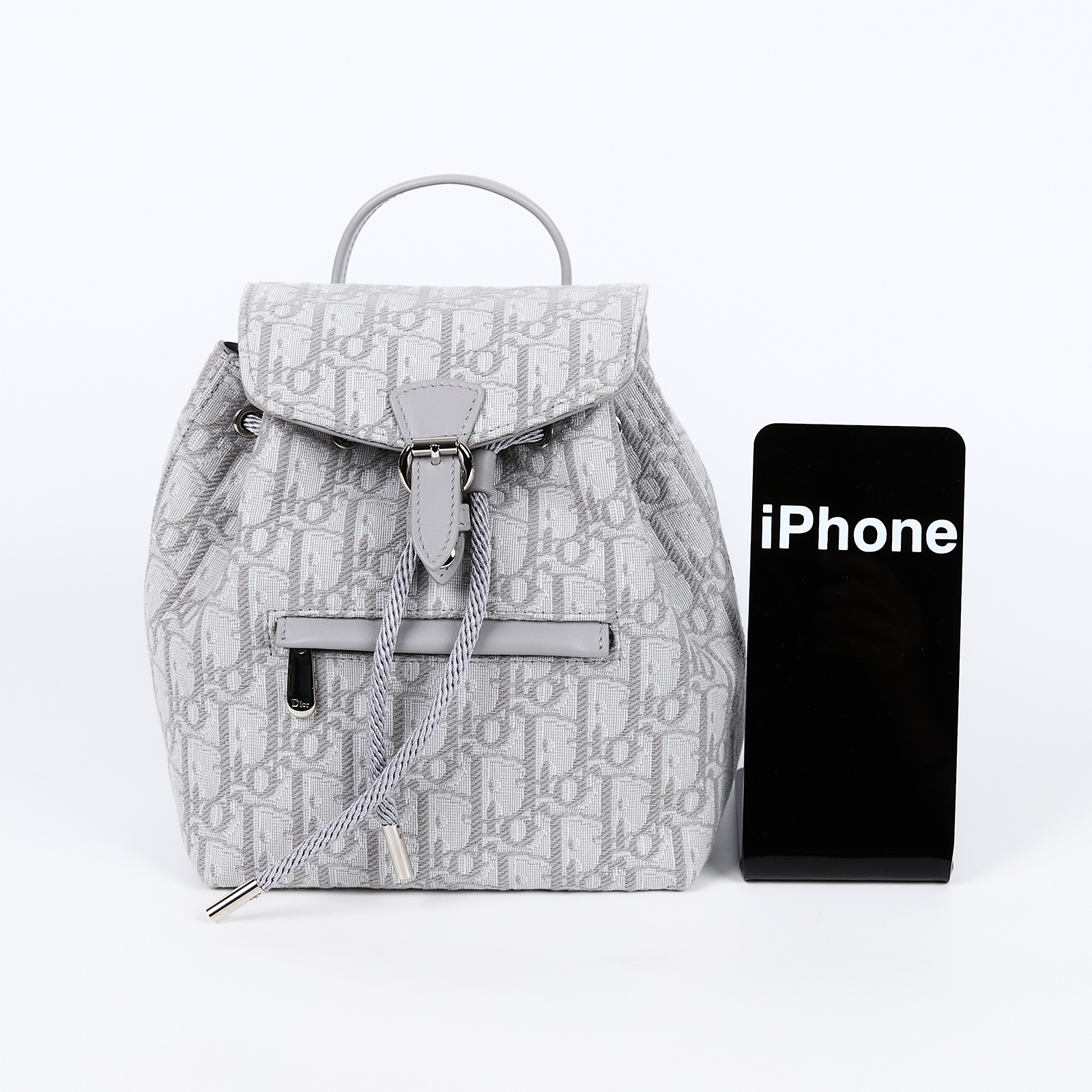 迪奧 CHRISTIAN DIOR Oblique Jacquard 後背包 雙肩包 M1536PBTZ 灰緹花後背BABY系列 無附屬品