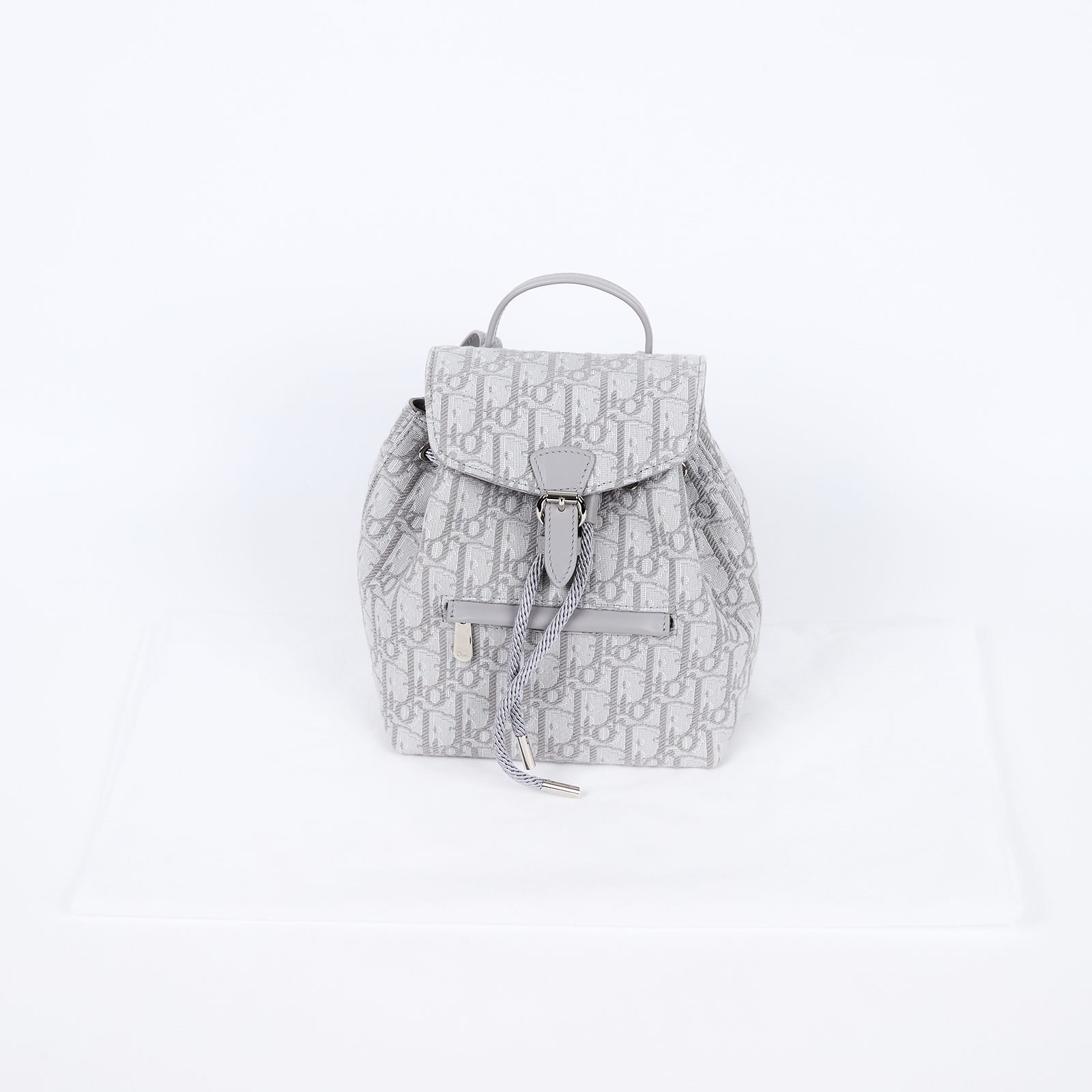 迪奧 CHRISTIAN DIOR Oblique Jacquard 後背包 雙肩包 M1536PBTZ 灰緹花後背BABY系列 無附屬品