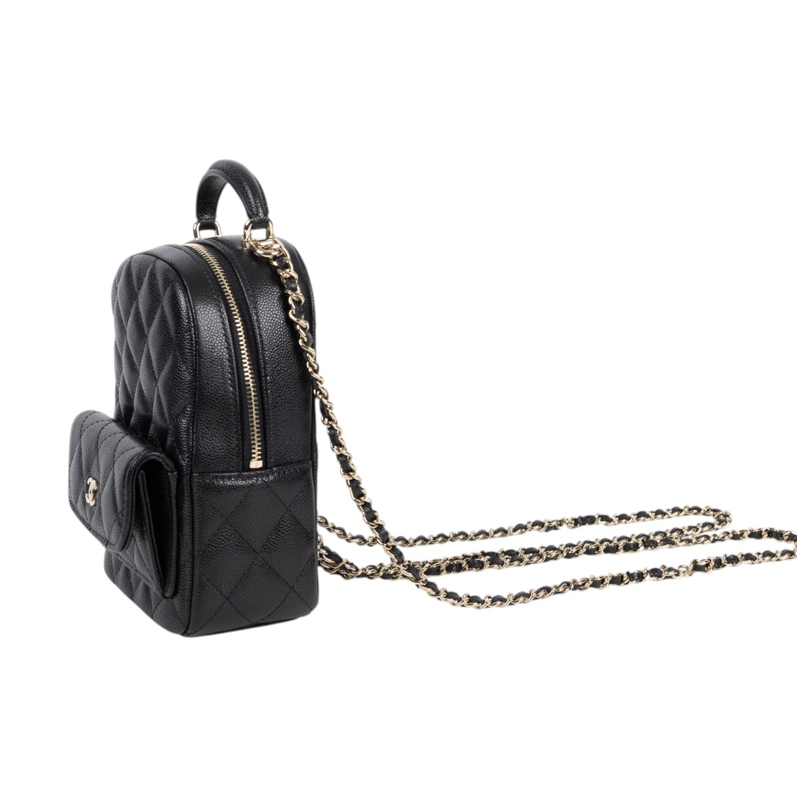 香奈兒 CHANEL 經典 迷你 後背包 AP3753 B10583 晶片款 黑荔枝後背包 原廠盒子/防塵袋/購買證明