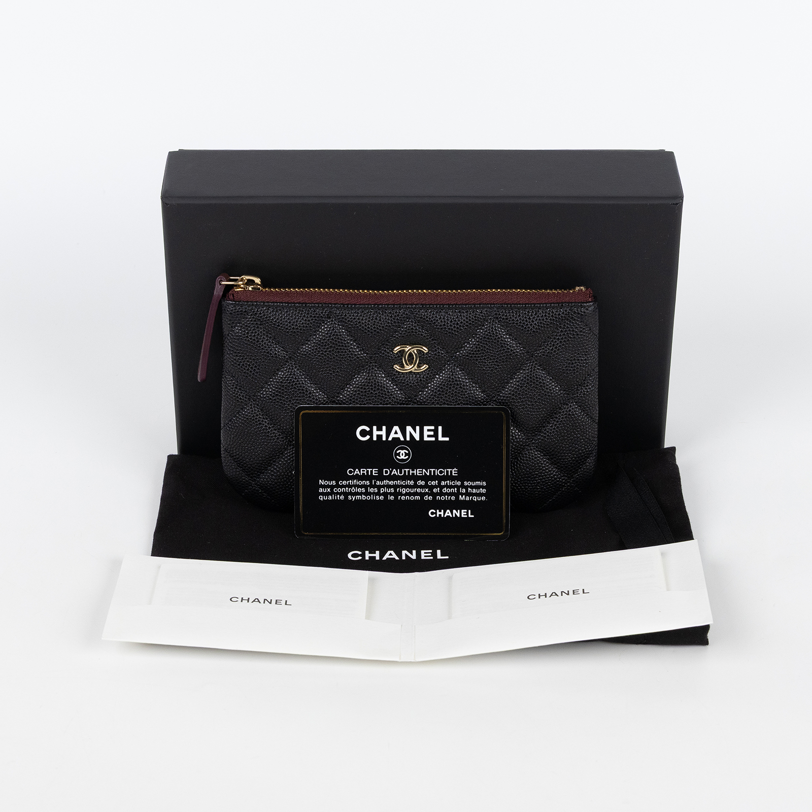 香奈兒 CHANEL 經典 拉鍊 隨身包 小型 AP4020 31開黑荔枝一字拉鍊POUCH 原廠盒子/防塵袋