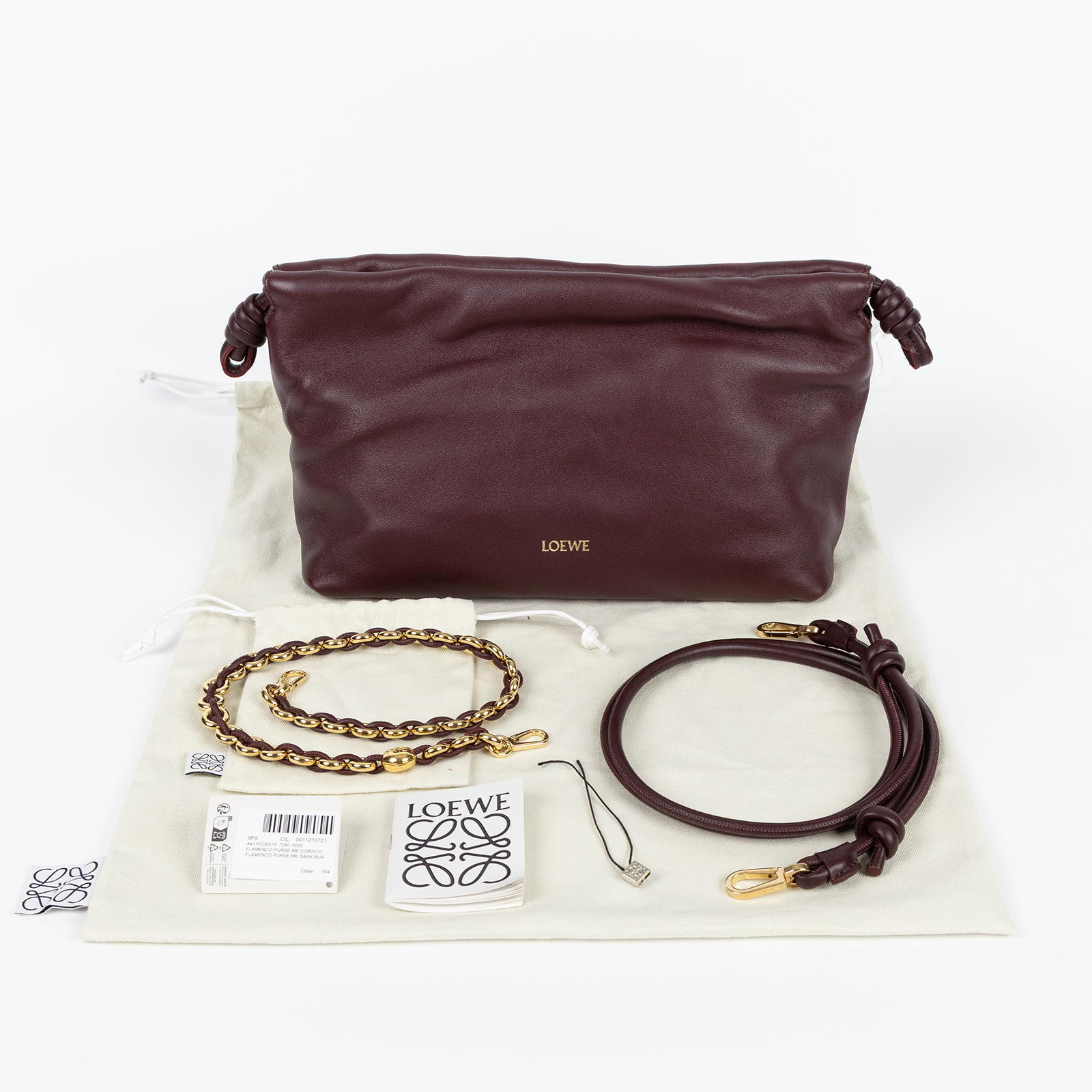 羅意威 LOEWE Medium Flamenco 手提包 A411FCRX02 紅棕FLAMENCO MEDIUM 防塵袋/背帶2