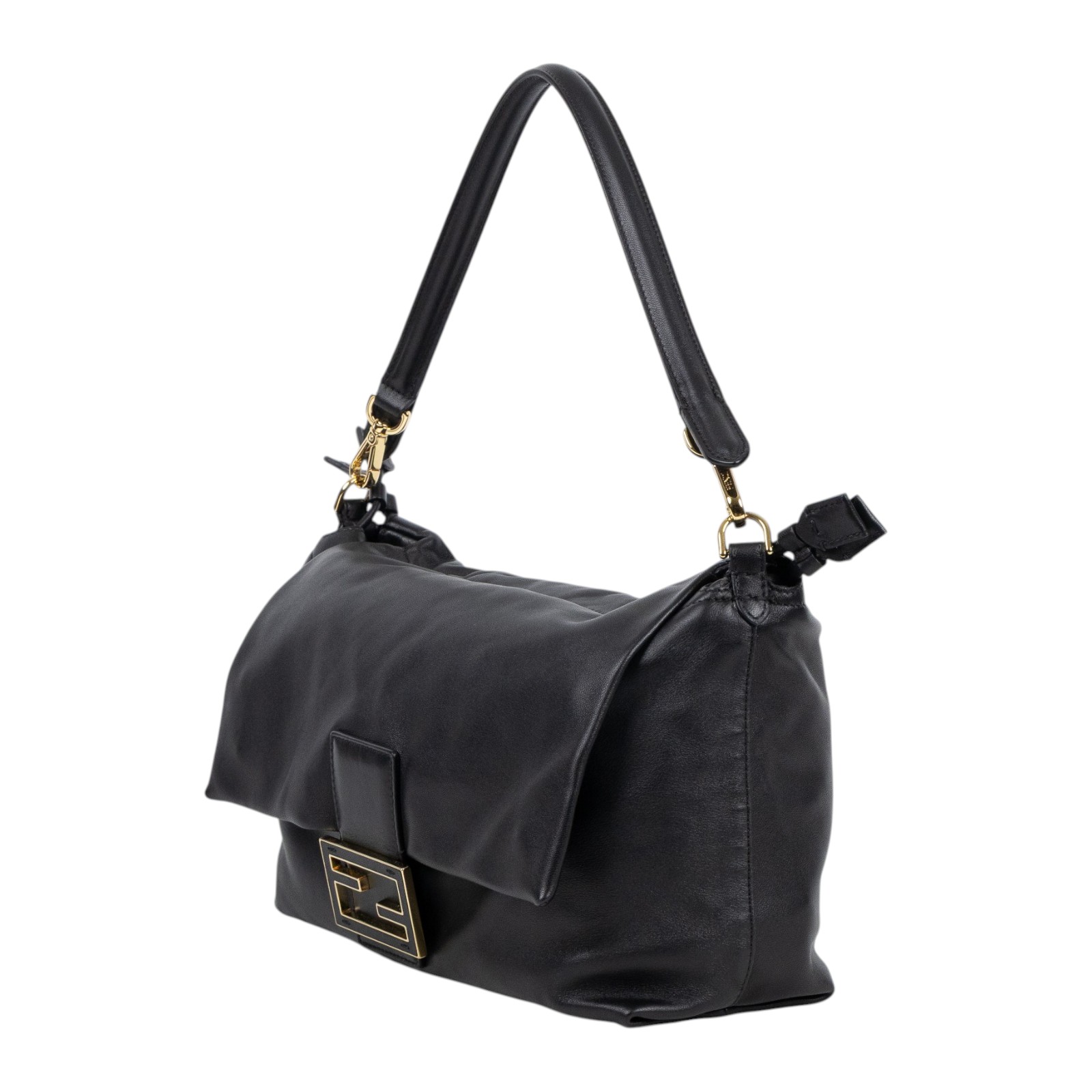 芬迪 FENDI Mamma Baguette FF 大款 肩背包 手提包 8BR834AQ0D 黑Mamma Baguette 防塵袋