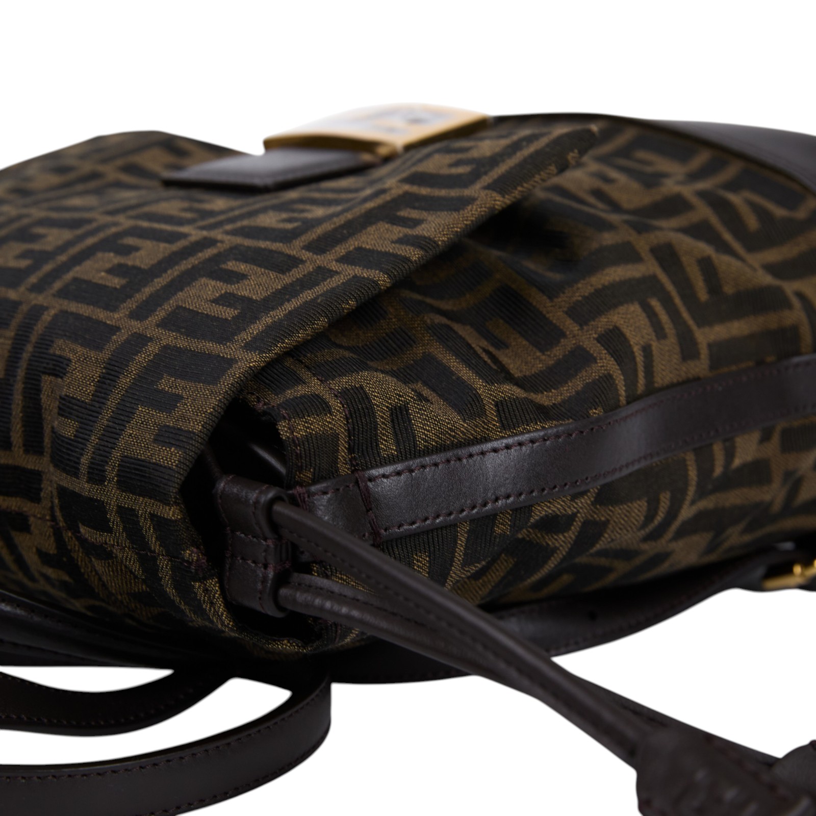 芬迪 FENDI Jacquard FF 後背包 雙肩包 手提包 8BZ057AVQC 棕色FF提花布料背包 防塵袋