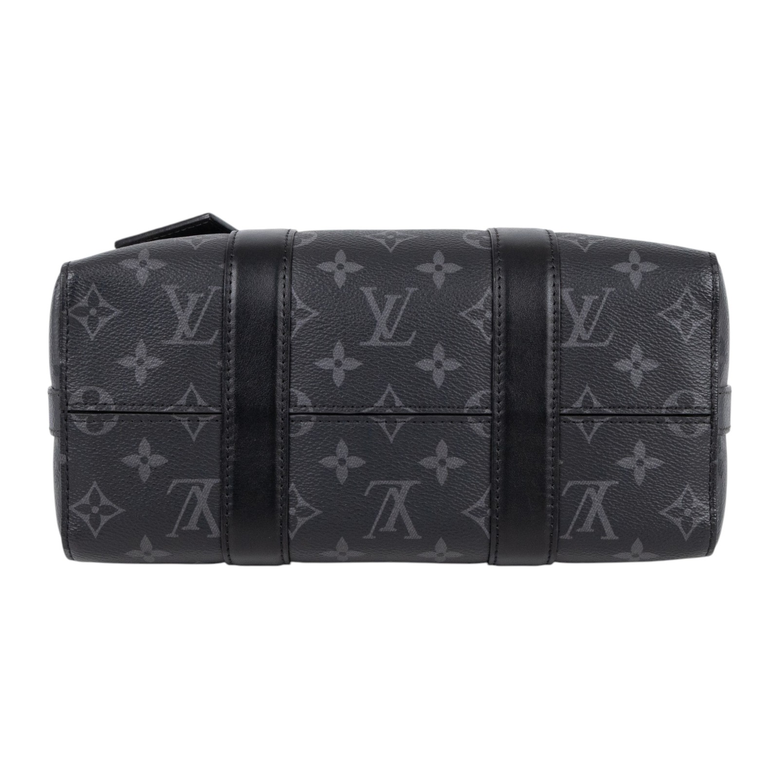 路易威登 LOUIS VUITTON City Keepall Eclipse帆布 拉鍊 斜背包 黑色 M45936 晶片款  購買證明/背帶