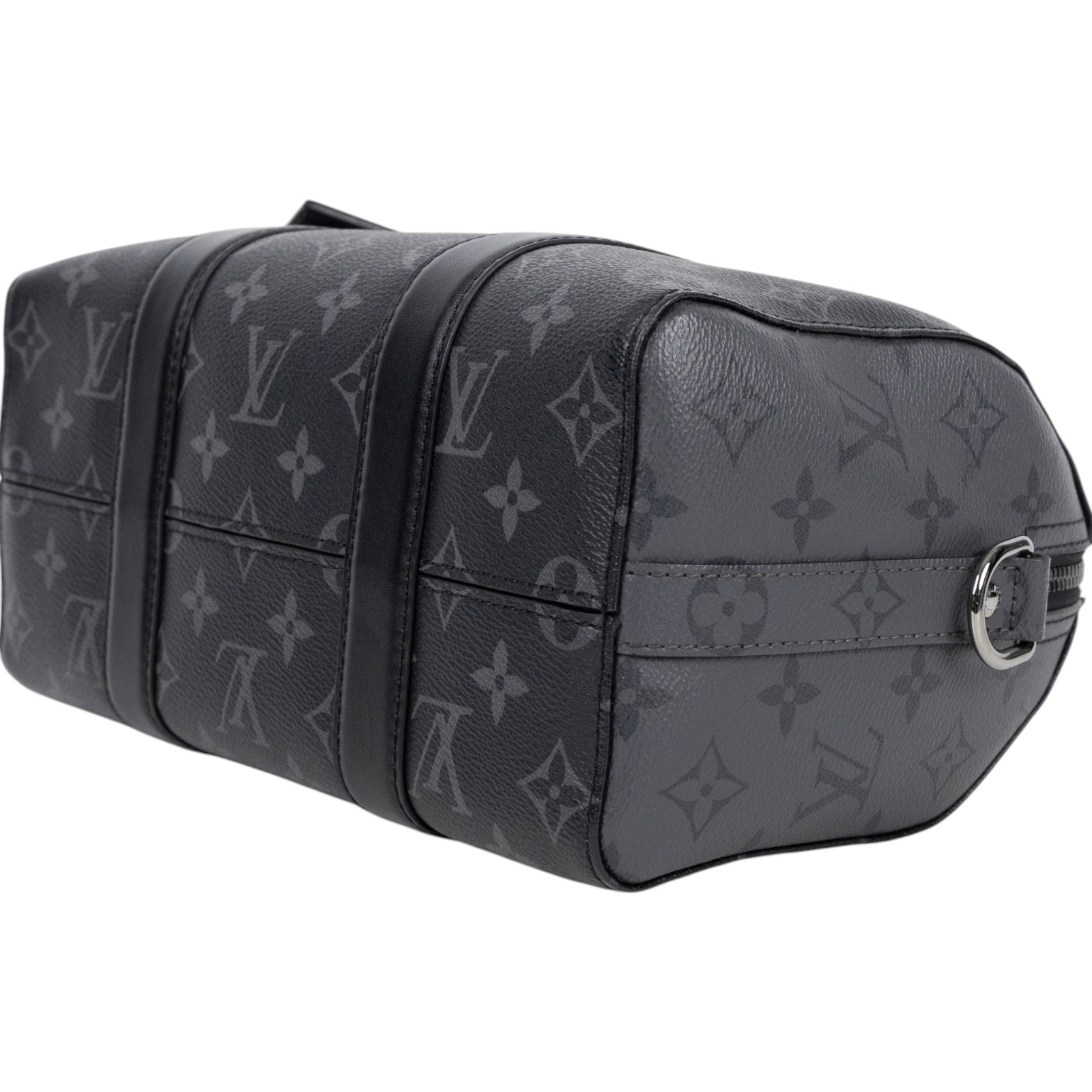 路易威登 LOUIS VUITTON City Keepall Eclipse帆布 拉鍊 斜背包 黑色 M45936 晶片款  購買證明/背帶