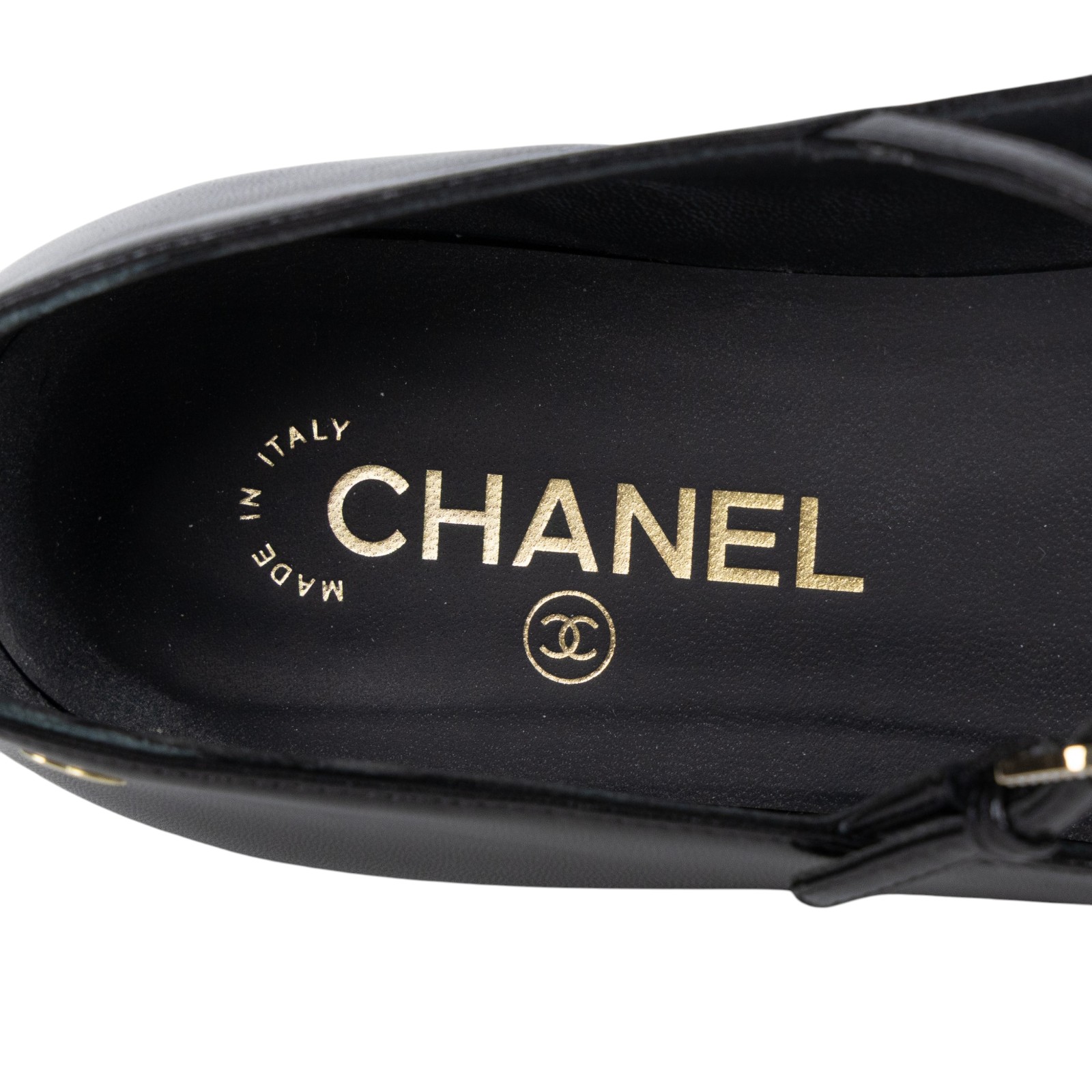 香奈兒 CHANEL CC LOGO 娃娃鞋 平底鞋 G45836_395 素黑平底娃娃鞋 #39.5 原廠盒子/防塵袋