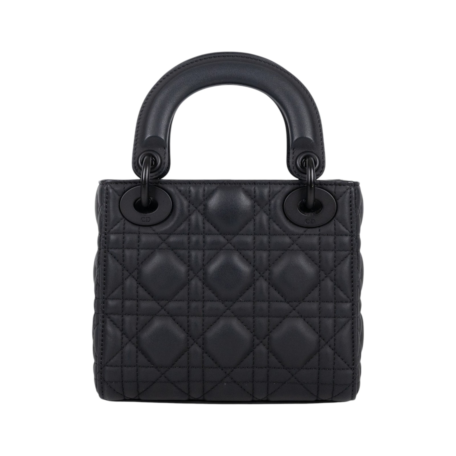 迪奧 CHRISTIAN DIOR Lady Dior 迷你 手提 肩背包 黑色超啞光 M0505SLOI 霧黑LADYDIOR 3X3 背帶/防塵袋