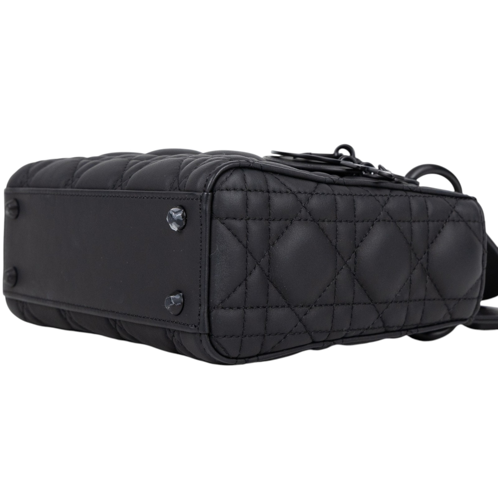 迪奧 CHRISTIAN DIOR Lady Dior 迷你 手提 肩背包 黑色超啞光 M0505SLOI 霧黑LADYDIOR 3X3 背帶/防塵袋