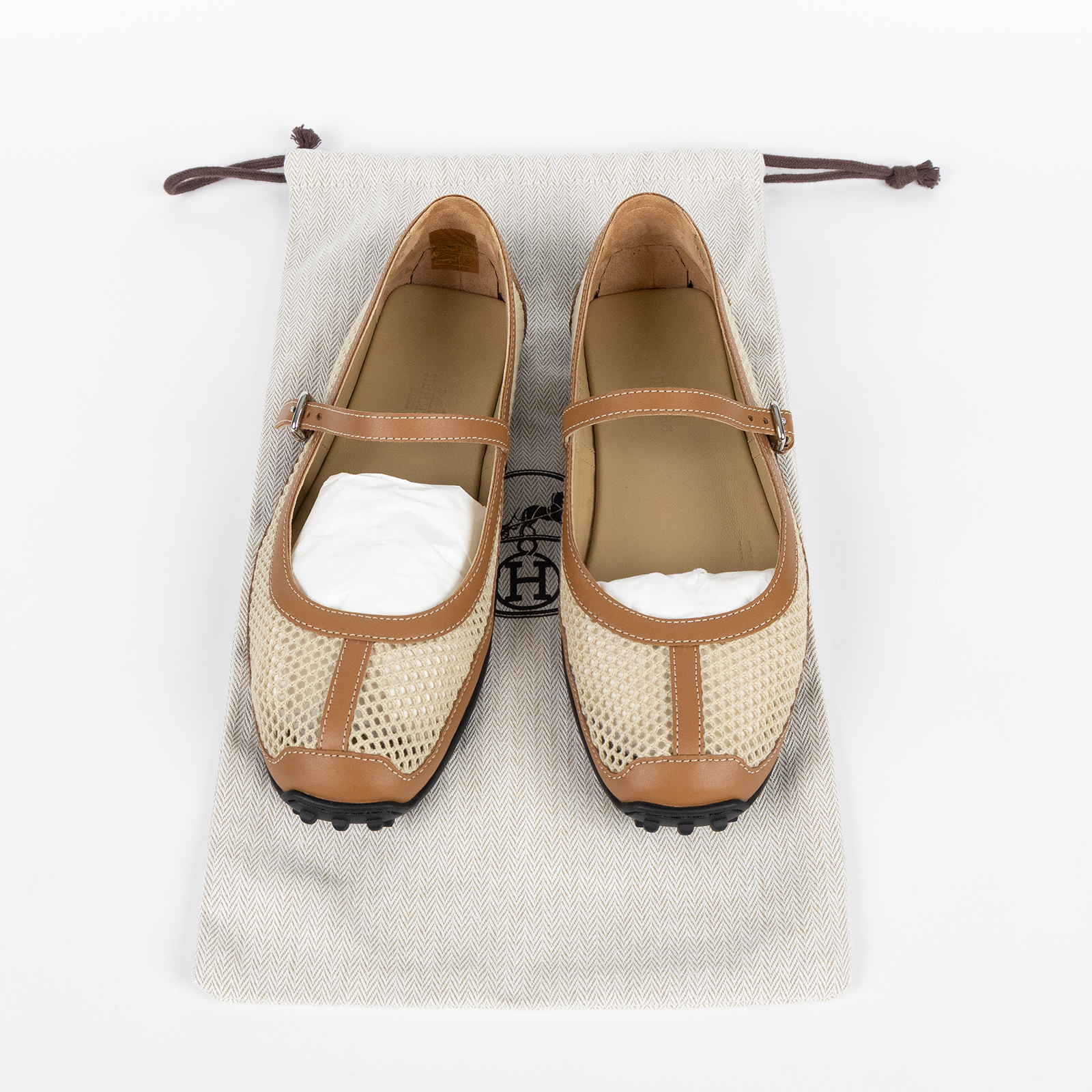 愛馬仕 Hermes Kichu ballet flat 涼鞋 beige lin naturel H251170Zv7K380 DR1 251170Z 2411  原廠盒子/防塵袋
