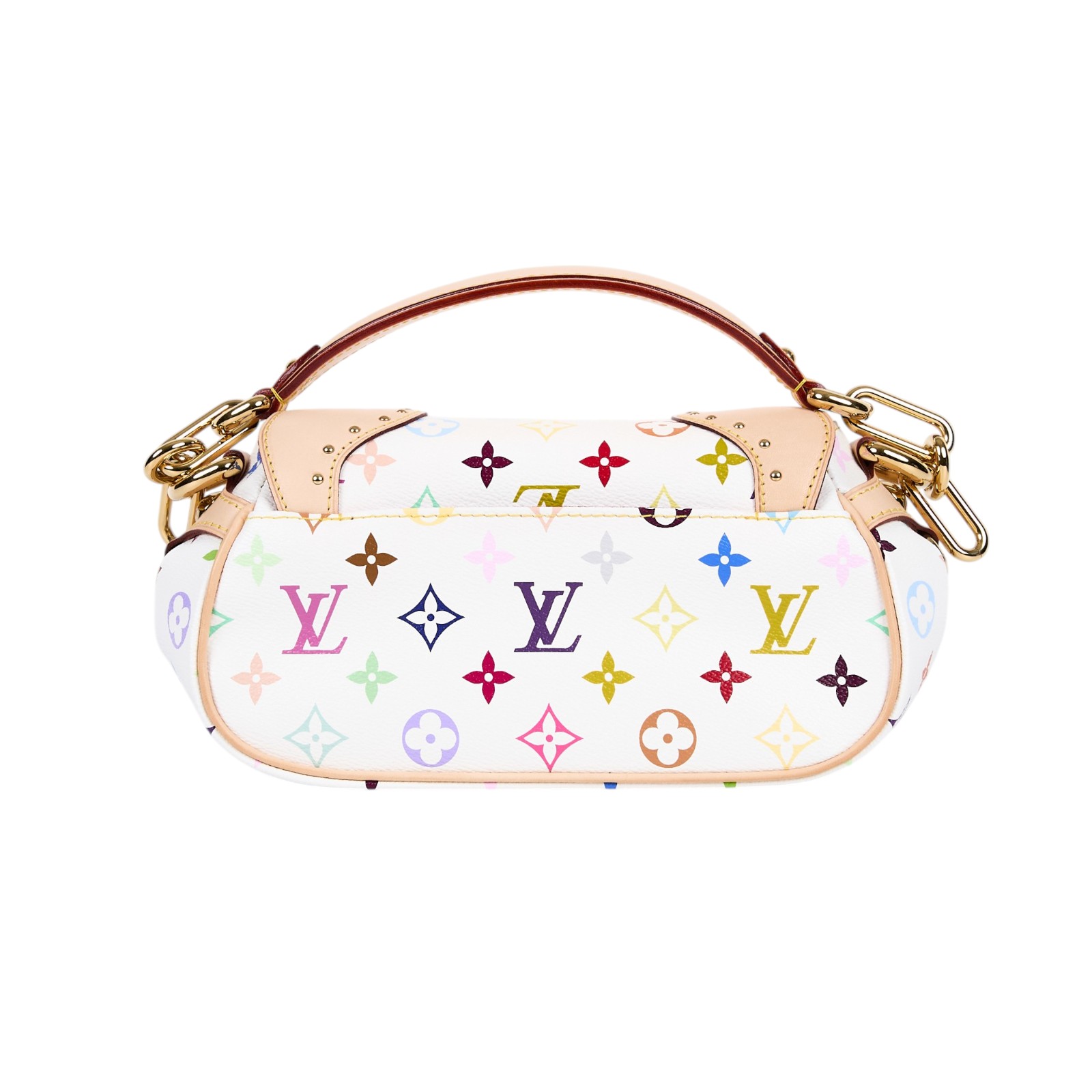 路易威登 LOUIS VUITTON Beverly MM 村上隆聯名 白彩 手提 肩背包  M40203 白三彩BEVERLY MM肩背包 防塵袋