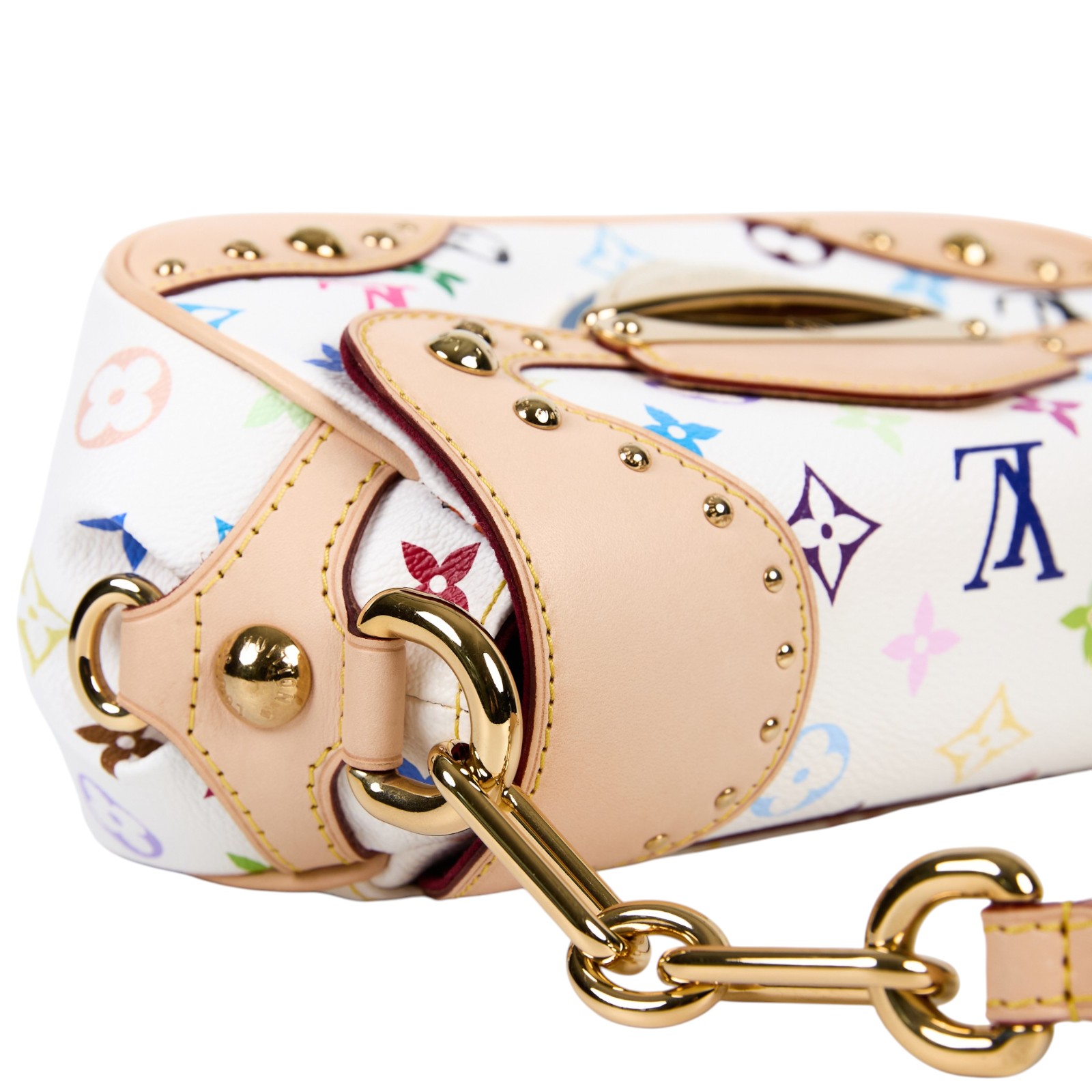 路易威登 LOUIS VUITTON Beverly MM 村上隆聯名 白彩 手提 肩背包  M40203 白三彩BEVERLY MM肩背包 防塵袋