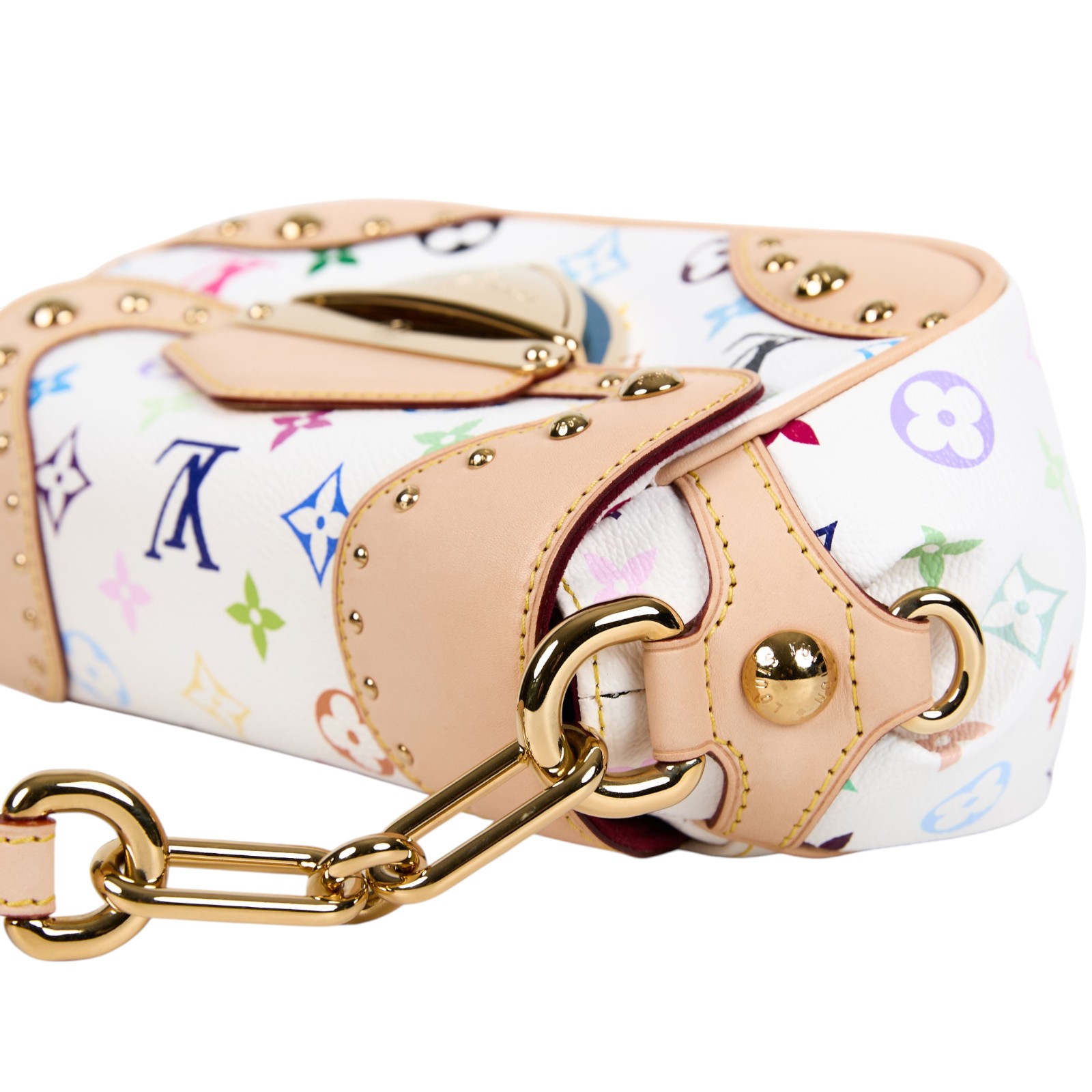 路易威登 LOUIS VUITTON Beverly MM 村上隆聯名 白彩 手提 肩背包  M40203 白三彩BEVERLY MM肩背包 防塵袋