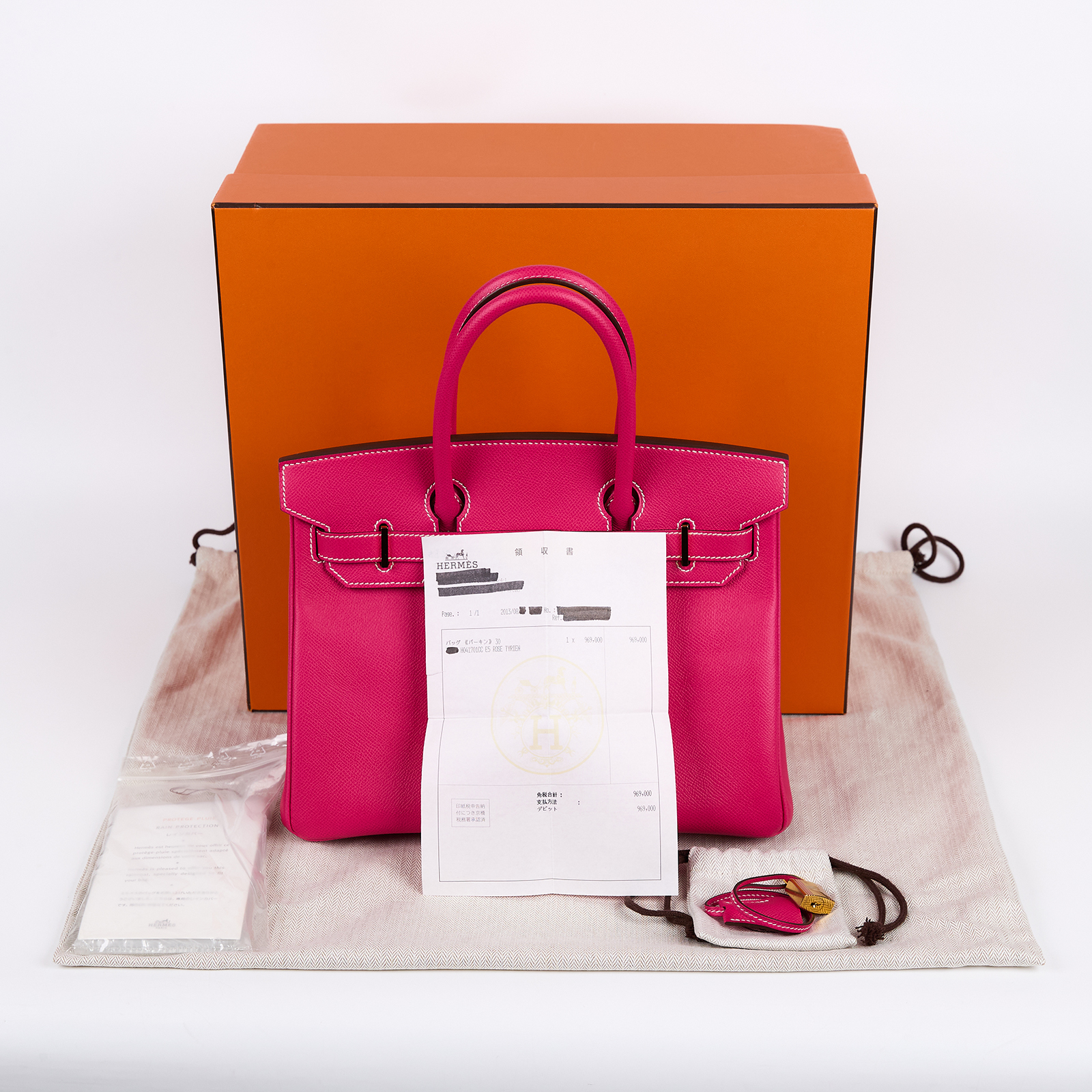 愛馬仕 Hermes Birkin Bag 柏金包 30 金色五金 Rose Tyrien H041701CCE5 /口Q刻  原廠盒子/防塵袋/鎖組/購買證明