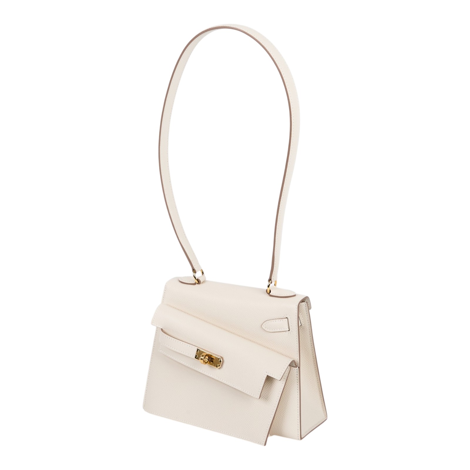 愛馬仕 Hermes Kelly Bag 凱莉包 En Desordre 20 手提包 金色五金 奶昔白 H083596CC10 /W刻  原廠盒子/防塵袋/購買證明影本