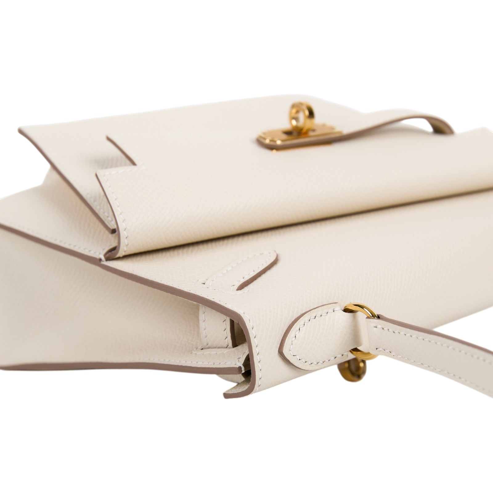 愛馬仕 Hermes Kelly Bag 凱莉包 En Desordre 20 手提包 金色五金 奶昔白 H083596CC10 /W刻  原廠盒子/防塵袋/購買證明影本