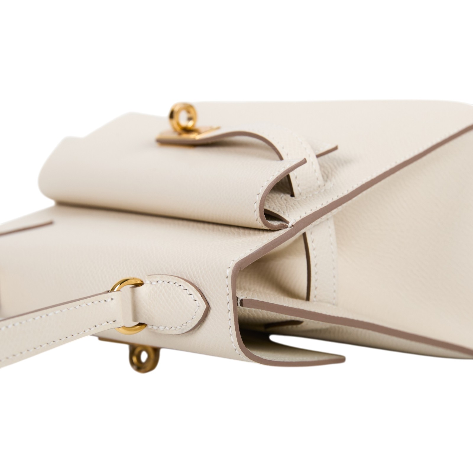 愛馬仕 Hermes Kelly Bag 凱莉包 En Desordre 20 手提包 金色五金 奶昔白 H083596CC10 /W刻  原廠盒子/防塵袋/購買證明影本