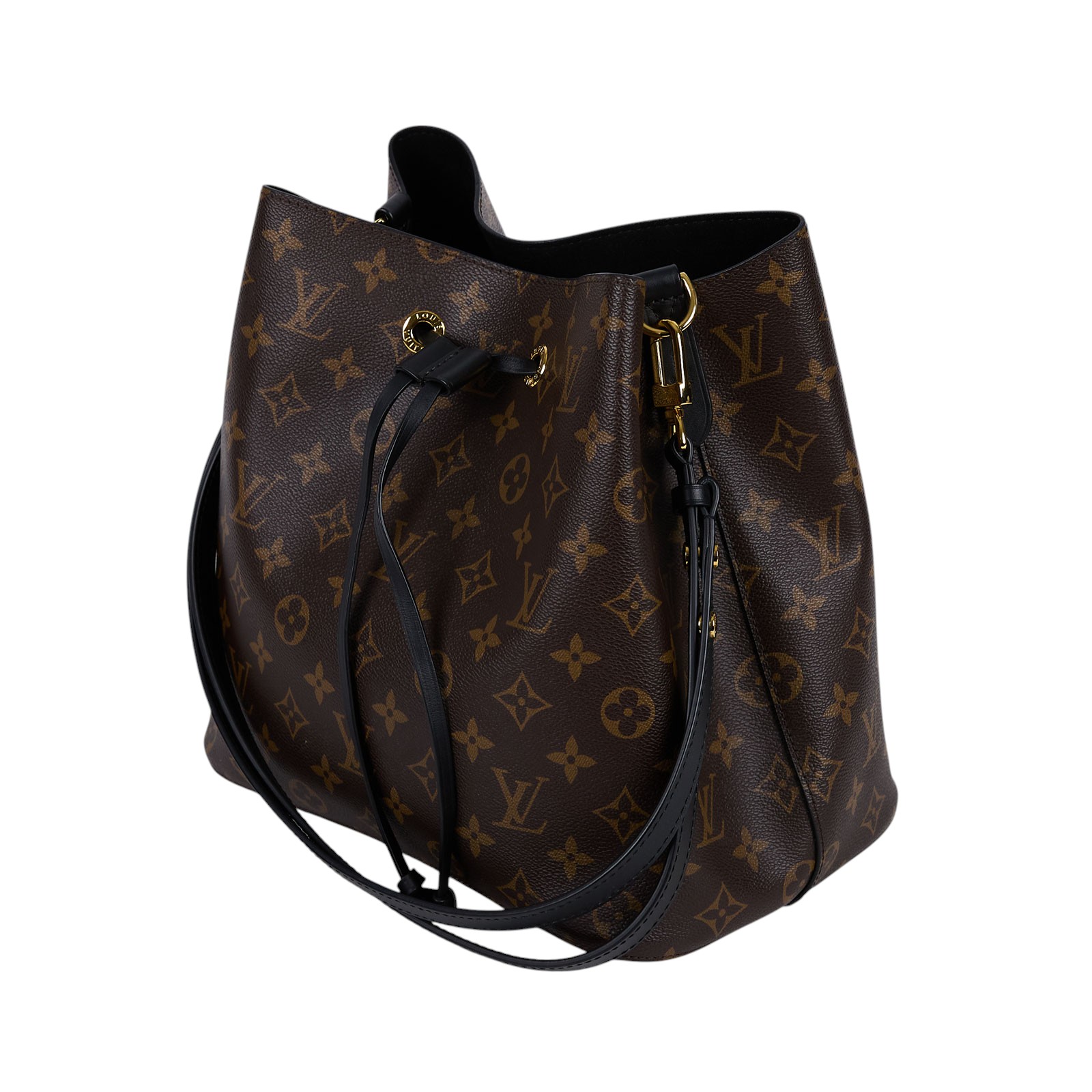 路易威登 LOUIS VUITTON NéoNoé MM 經典帆布 肩背 水桶包 黑色 M44020 黑原花NEONOE水桶包 背帶