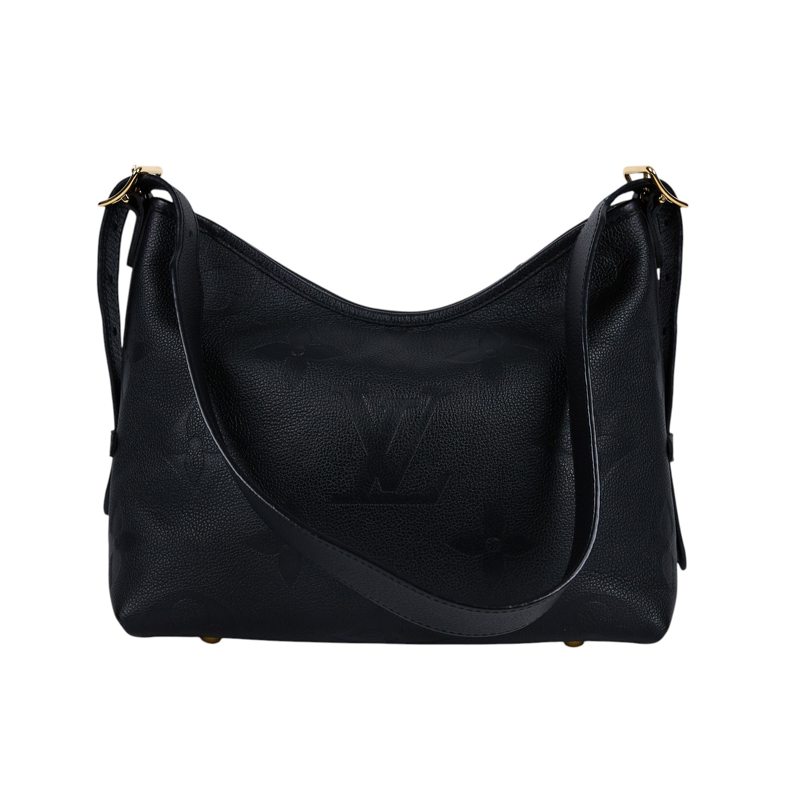 路易威登 LOUIS VUITTON CarryAll PM  黑色 牛皮 肩背包 M46288 晶片款 黑牛皮壓紋CARRYALL PM 防塵袋/內袋